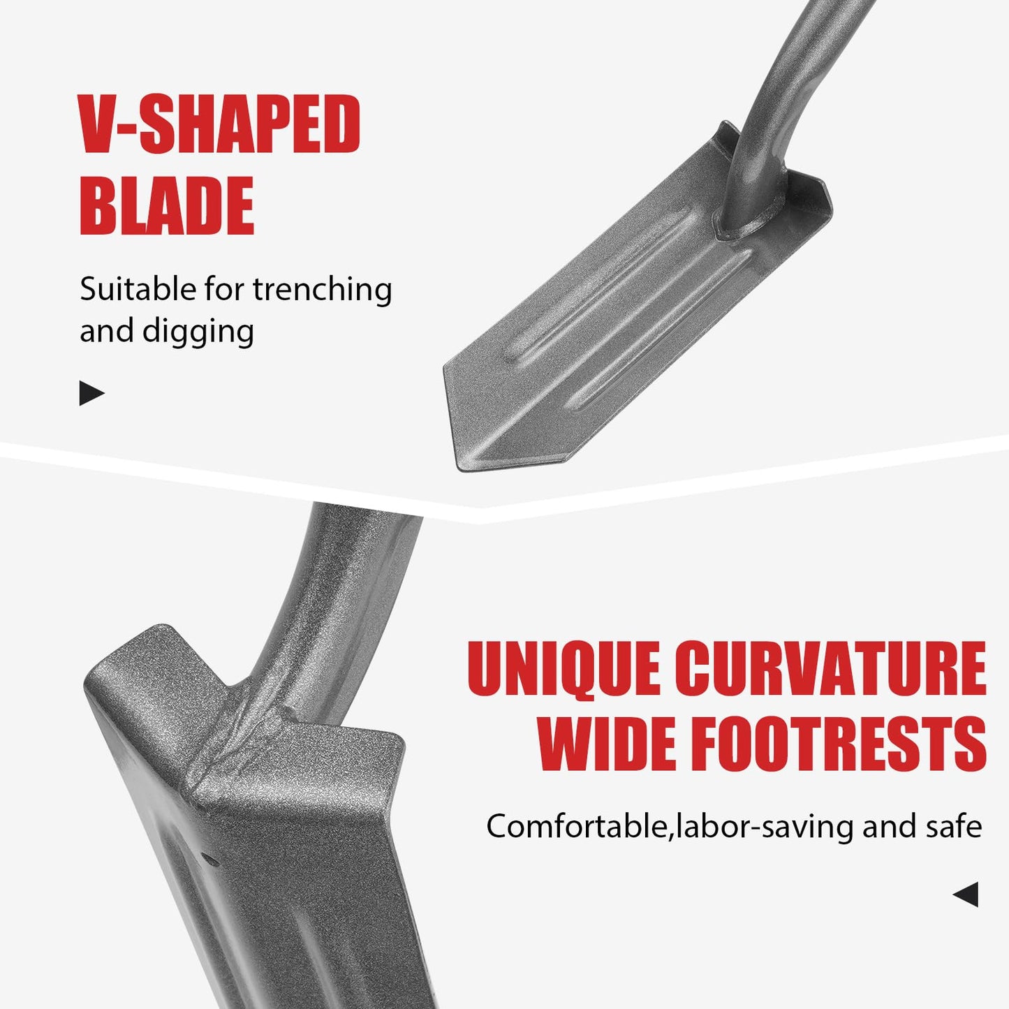 HANTOP 4-Inch Trench Shovel Trenching Spade Irrigation Shovel Narrow Spade Trench Digger Tool,57 inches