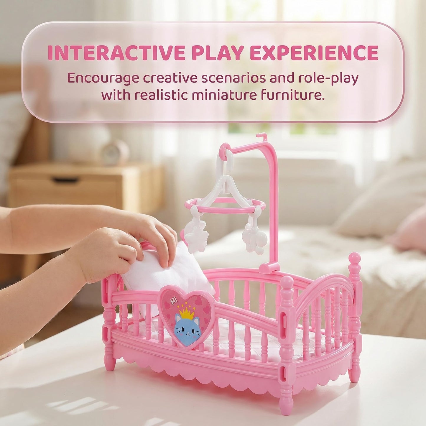 TOYANDONA Mini Furniture Dollhouse Accessories: 1:12 Miniature Doll House Model 2Pcs Mini Baby Bed Crib Cradle for Miniature Dollhouse Furniture Party Kit