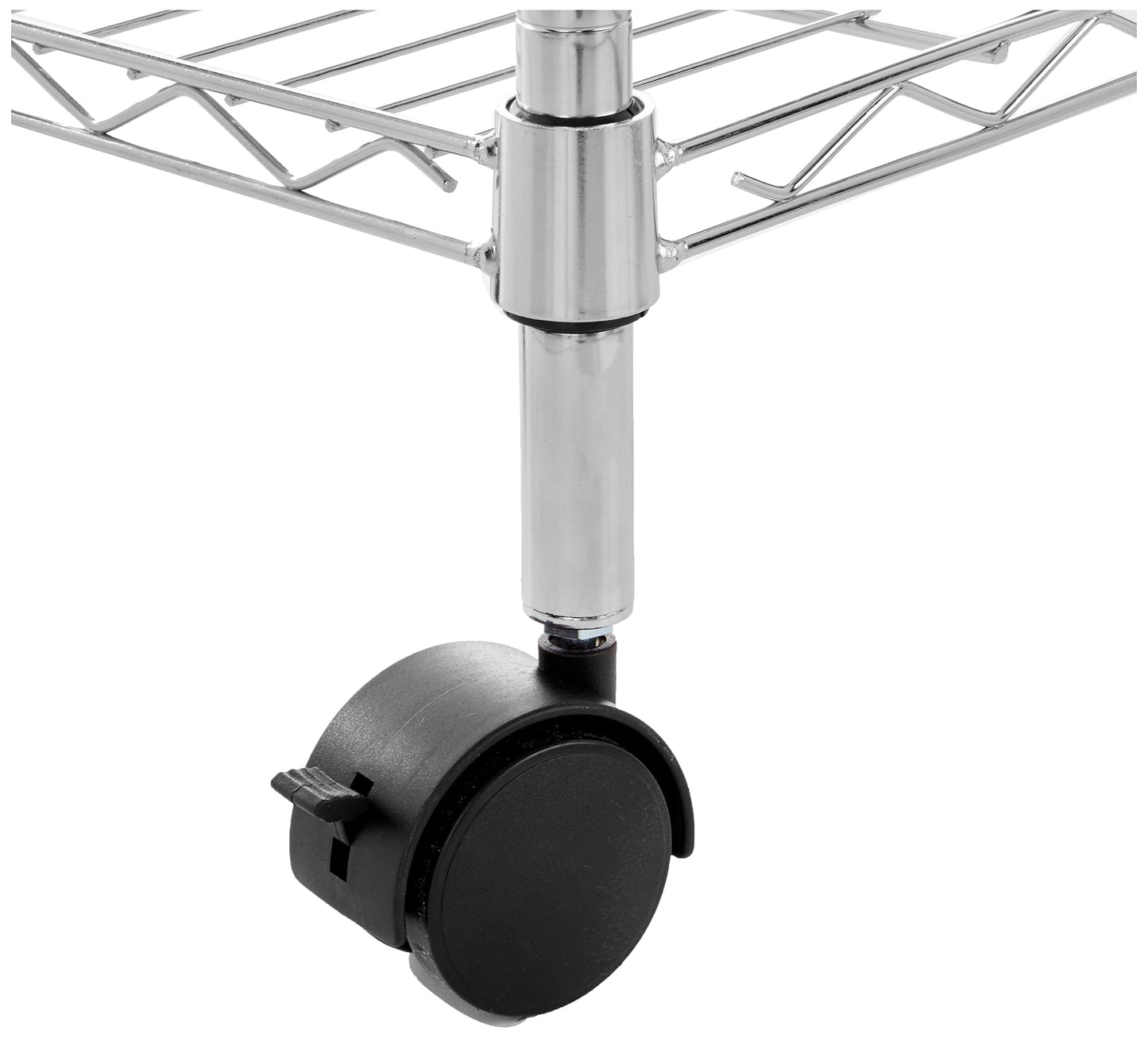 Amazon Basics 3-Shelf Heavy Duty Adjustable Wire Shelving Storage Rack on 2" PP Plastic Wheel Casters, Steel Utility Shelving Unit for Garage and Laundry Room, 23.2" x 13.4" x 32.75", Chrome