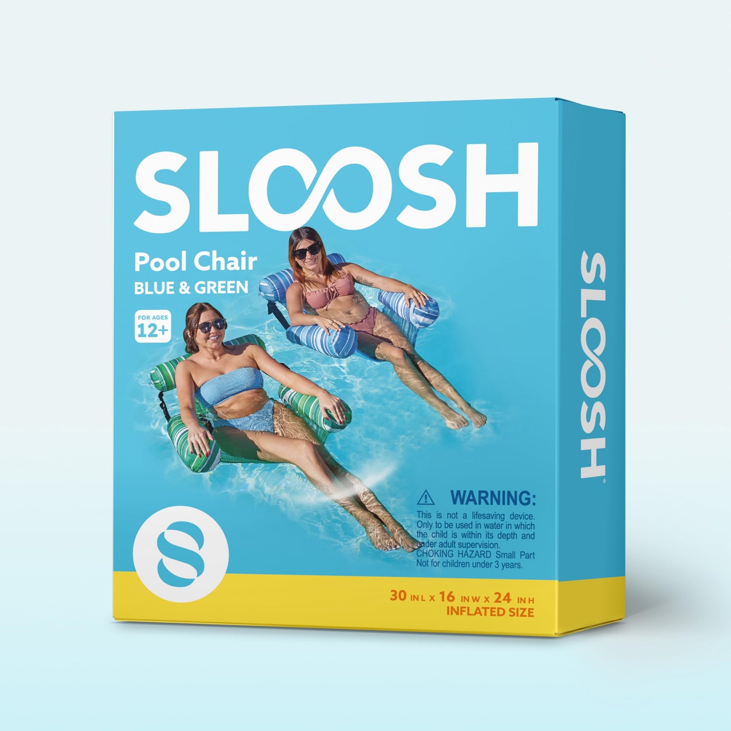 Sloosh Pool Floats Chairs Adult, 2 Packs Inflatable Pool Lounge Chairs,Blow up Hammock Pool Noodles Floats for Adults,Stripe Pattern Floating Water Chair for Pool Lake River(Stripe)