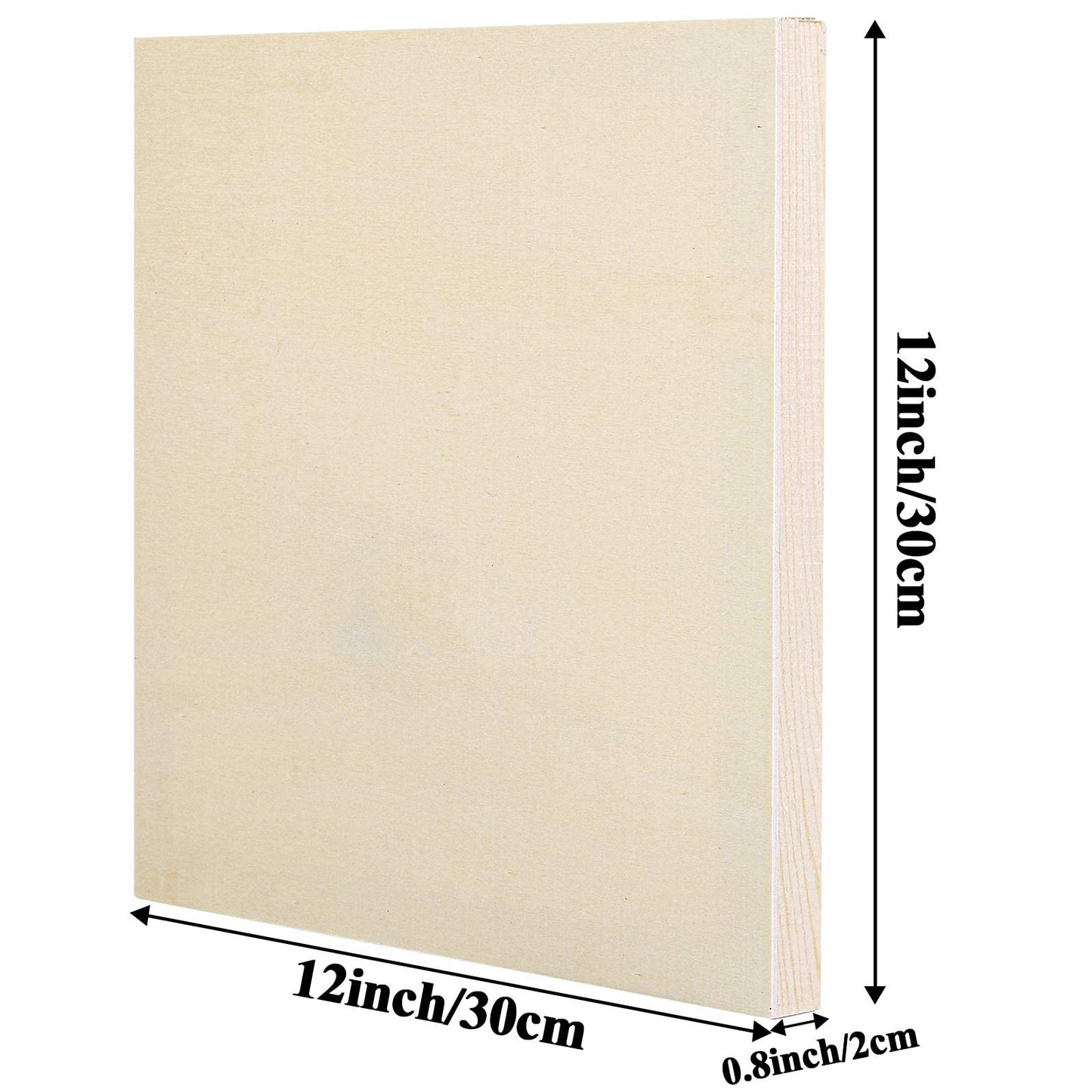 ADXCO 8 Pack Wood Panels 12 x 12 Inch Unfinished Wood Canvas Wooden Panel Boards for Painting, Pouring, Arts Use with Oils, Acrylics