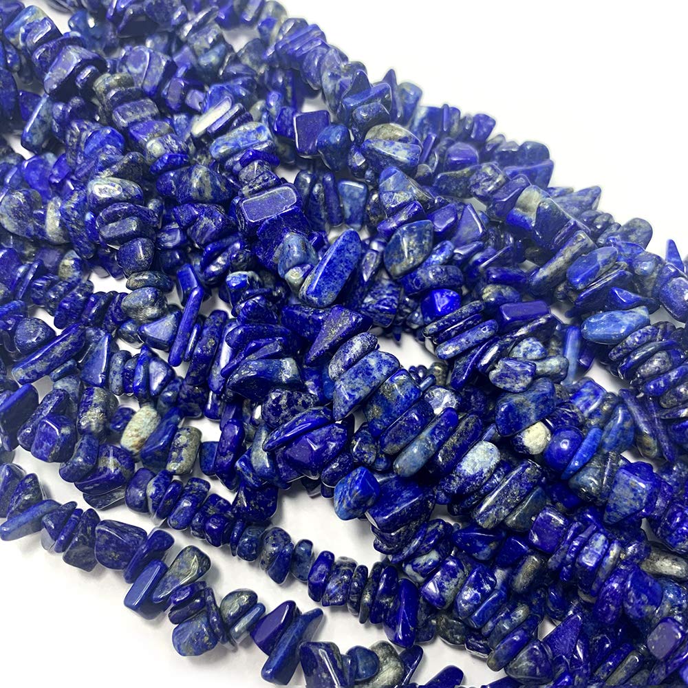 31 inches Chip Stone Loose Gemstones Beads Drilled Strand for Jewelry Making (Lapis)