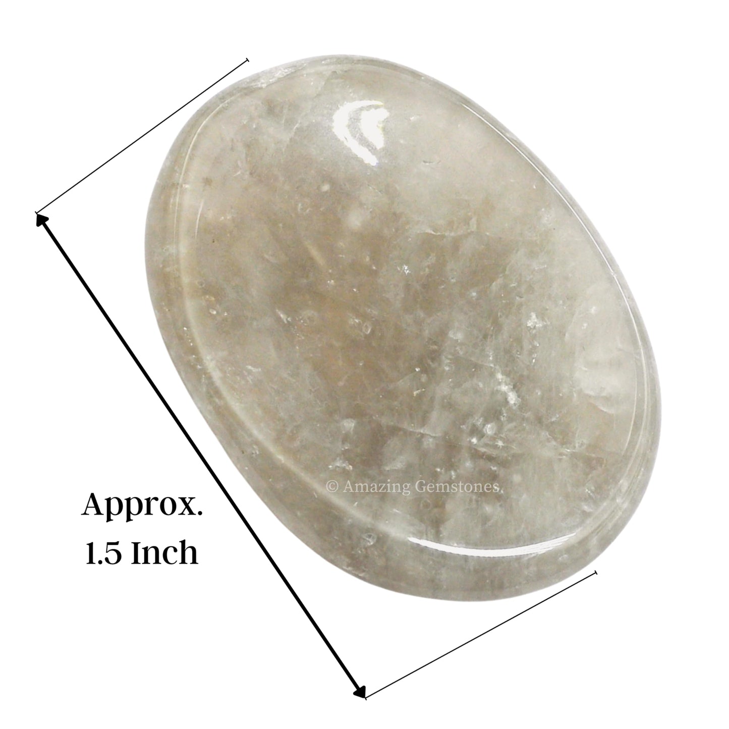 Amazing Gemstone Smoky Quartz Worry Stone Crystals and Healing Stones - Worry Stones for Stress Relief Gifts - Piedra Crystal Fidget for Meditation - Unique Stocking Stuffers and Birthday Gifts