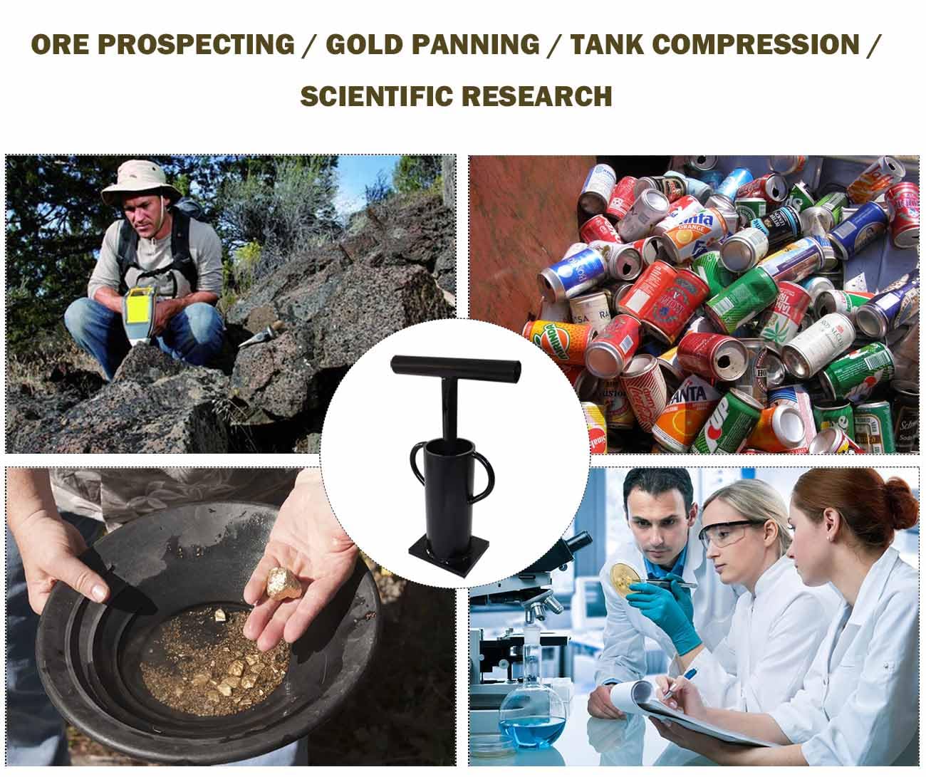Rock Crusher Manual Hand Ore Crusher Glass Breaker Heavy Duty Frit Maker Mining Pulverizer Gold Prospecting Rock Hound