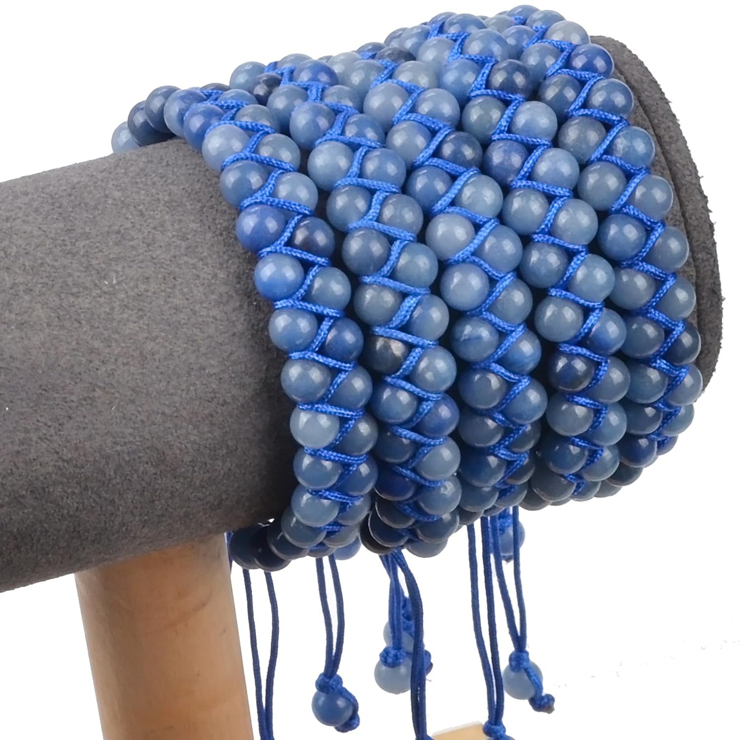 MASSIVE BEADS Double Layer Stone Chakra Healing Crystals Bracelet Yoga Beads Meditation Relax Anxiety Bangle for Unisex Women Men (Blue Quartz, 6mm)