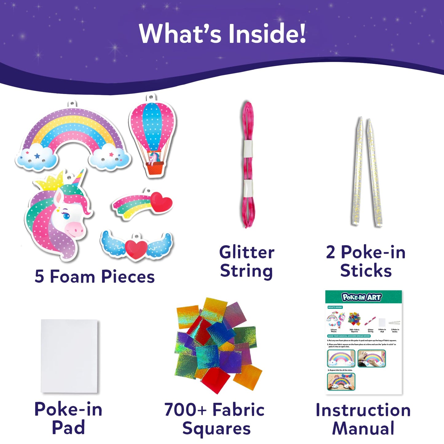 Skillmatics Poke-in Art - Magical Unicorn Dream Decor, Mess-Free Fun for Kids, DIY Wood Craft Kits, Screen-Free Activity, Gifts for Ages 4, 5, 6, 7, 8, 9