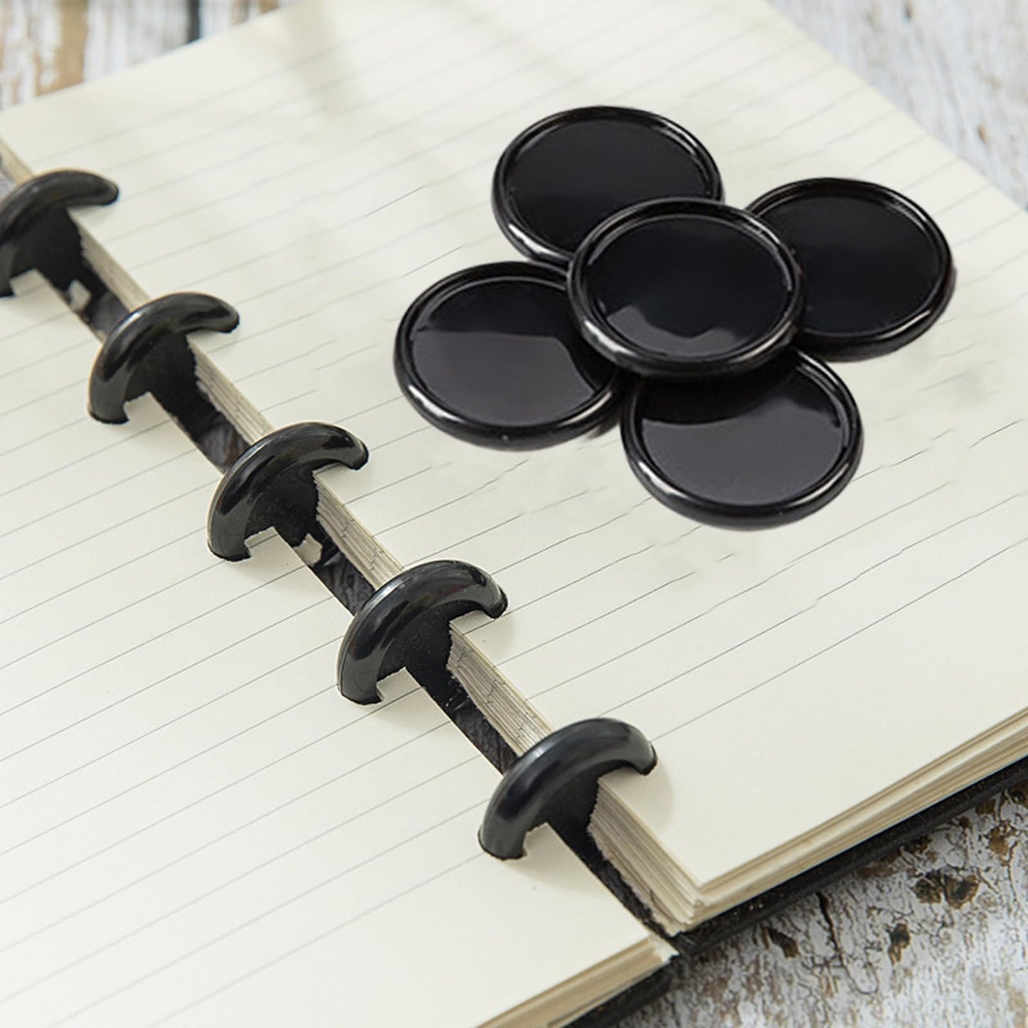 20 Pcs Discbound Disc 2 Inch Book Binding Discs, Black Expansion Discs Notebooks Planner Discs for DIY Notebooks and Planner Scrapbooking Supplies