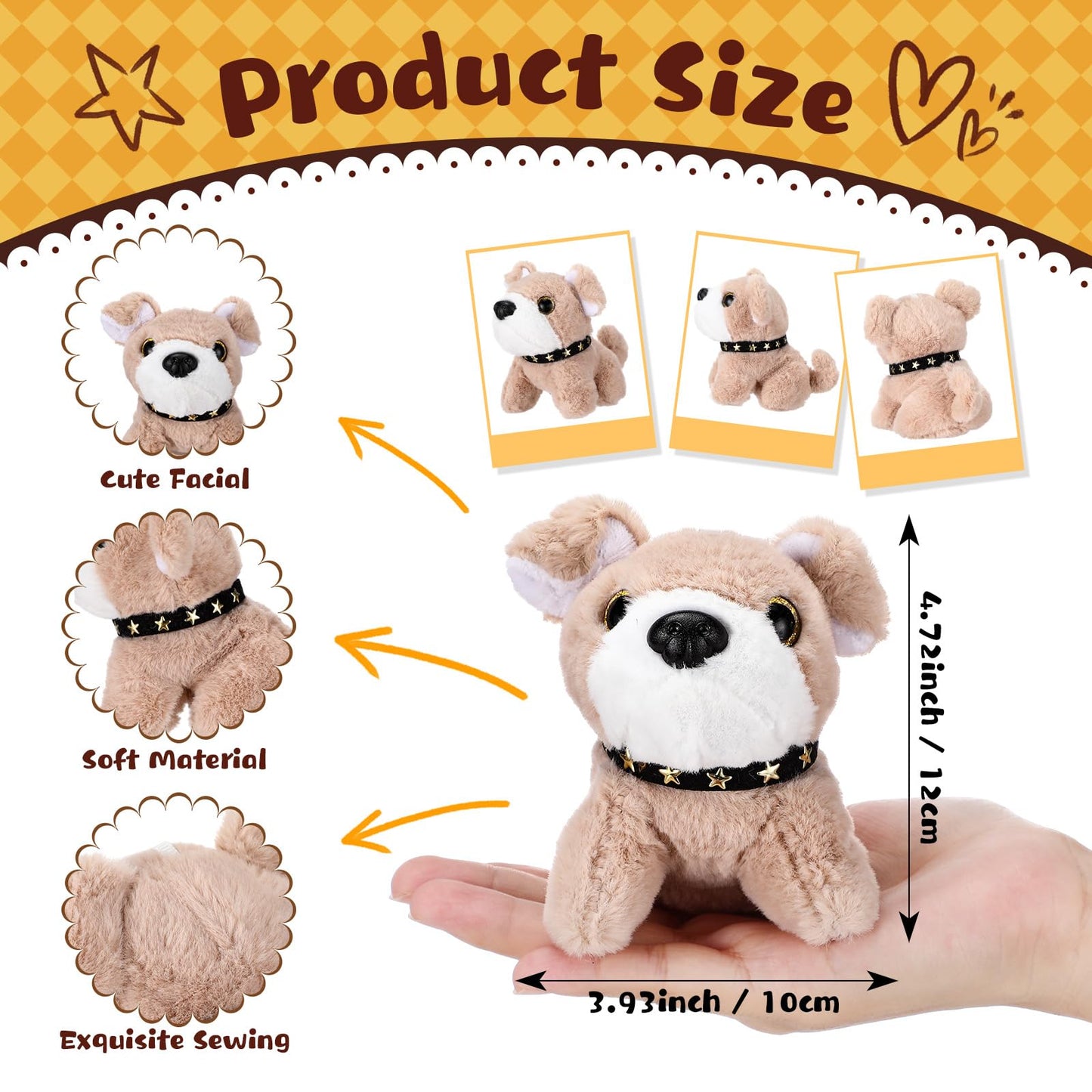 Aoriher 36 Pcs Mini Plush Dogs Bulk Dog Puppy Stuffed Animals Small Stuffed Dogs Assorted Cute Soft Dog Puppy Doll for Hers Puppy Birthday Party Favor Gifts