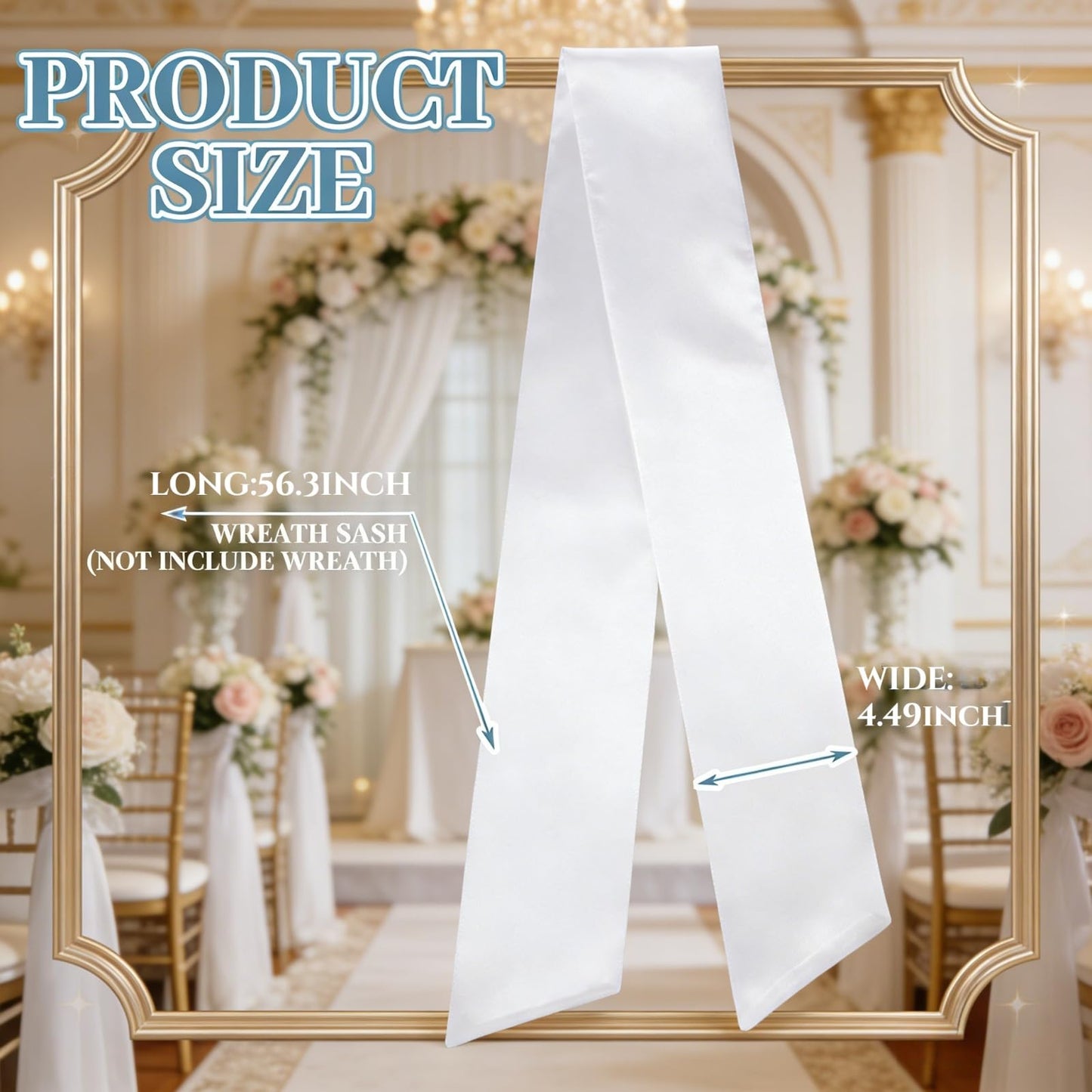 Dream Loom White Wreath Sash Front Door Decoration, 8pcs Sash Wreath Accessories for Easter Weddings Farmhouses Christmas DIY Halloween Party Yard Wall Doorway Decor