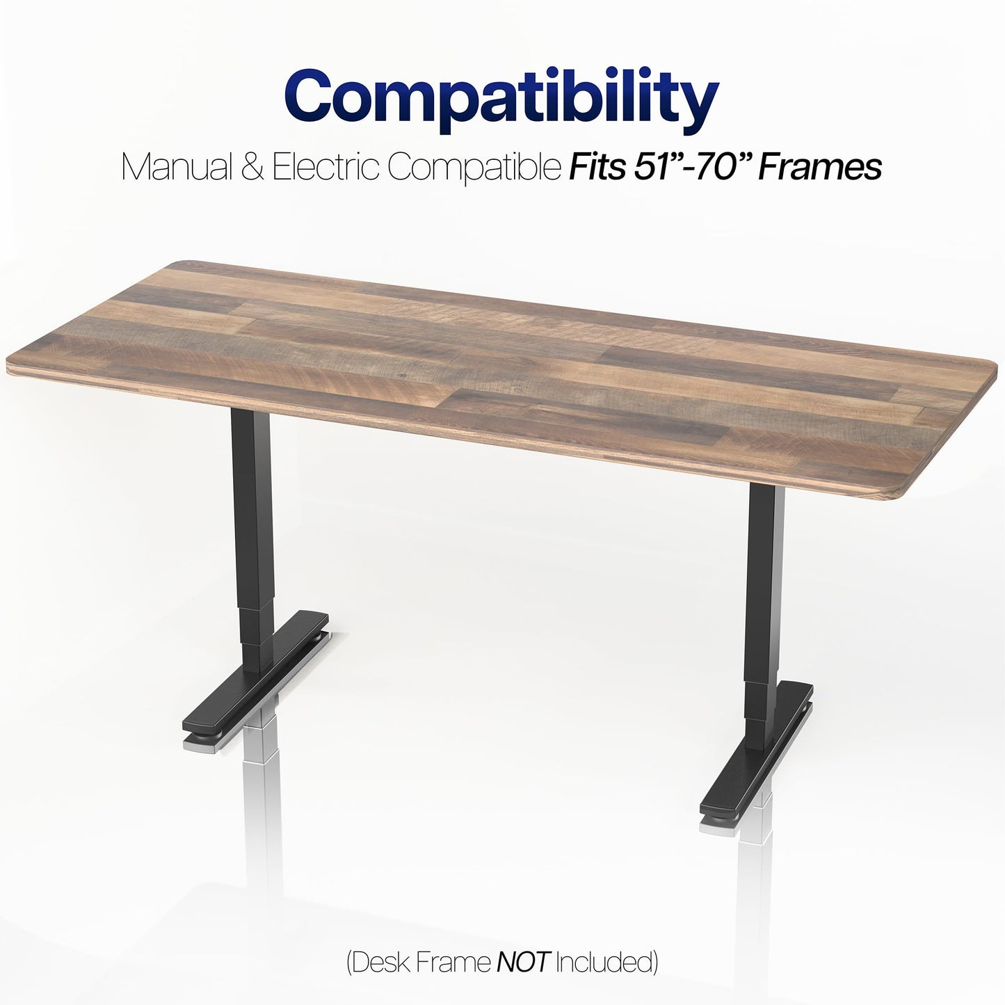 VIVO Reclaimed Wood Universal 71 x 30 inch Solid One-Piece Table Top for Standard and Sit to Stand Height Adjustable Home and Office Desk Frames, DESK-TOP71P