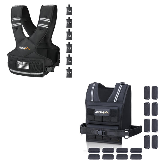 APEXUP Adjustable Weighted Vest 20lbs + Adjustable Weighted Vest 4-10lbs