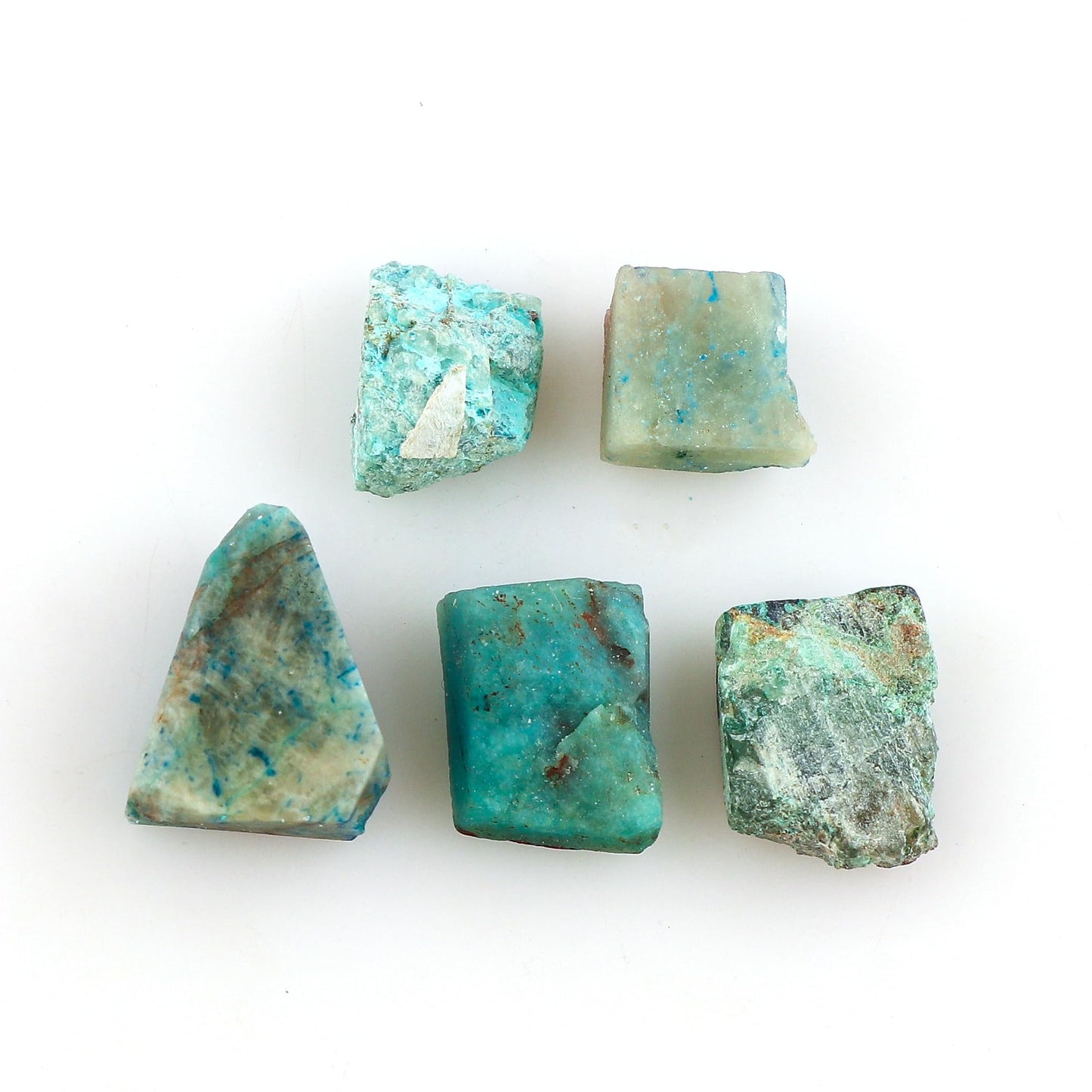 CRYSTALINES 5pcs, Wholesale Natural Raw Green Chrysocolla Gemstone, Untreated Rough Stone, Bulk Loose Supplies, DIY Crafts, Jewelry Making, Healing Crystals, Birthstone, Gem Collection, AAA Grade