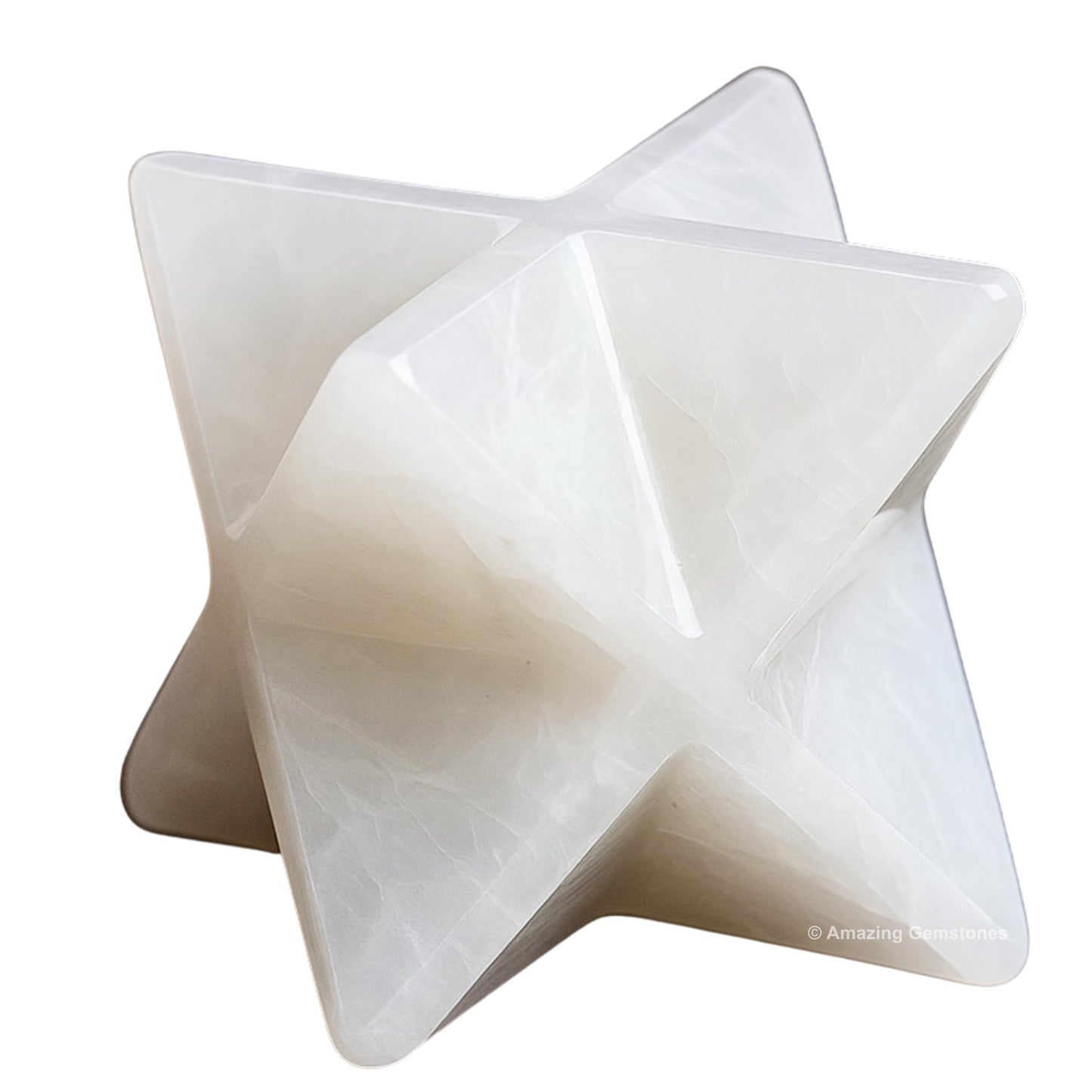 Amazing Gemstone Snow Quartz Merkaba Crystal - 0.75 Inches Metaphysical Merkaba Star for Meditation - Energetic Tetrahedron Crystal and Healing Stones and Healing (15-20mm)
