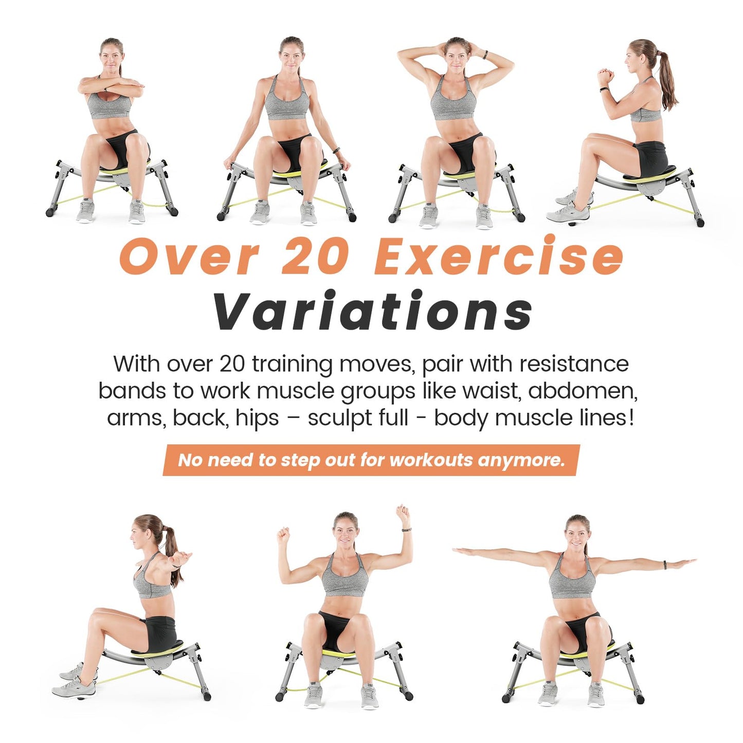 Wonder Core Sway N Fit - Hip Thrust Machine, Ab Machine for Waist & Obliques, Adjustable Multipurpose Glute Trainer with Sway Motion, Home Gym Workout Machine for Butt Lifting