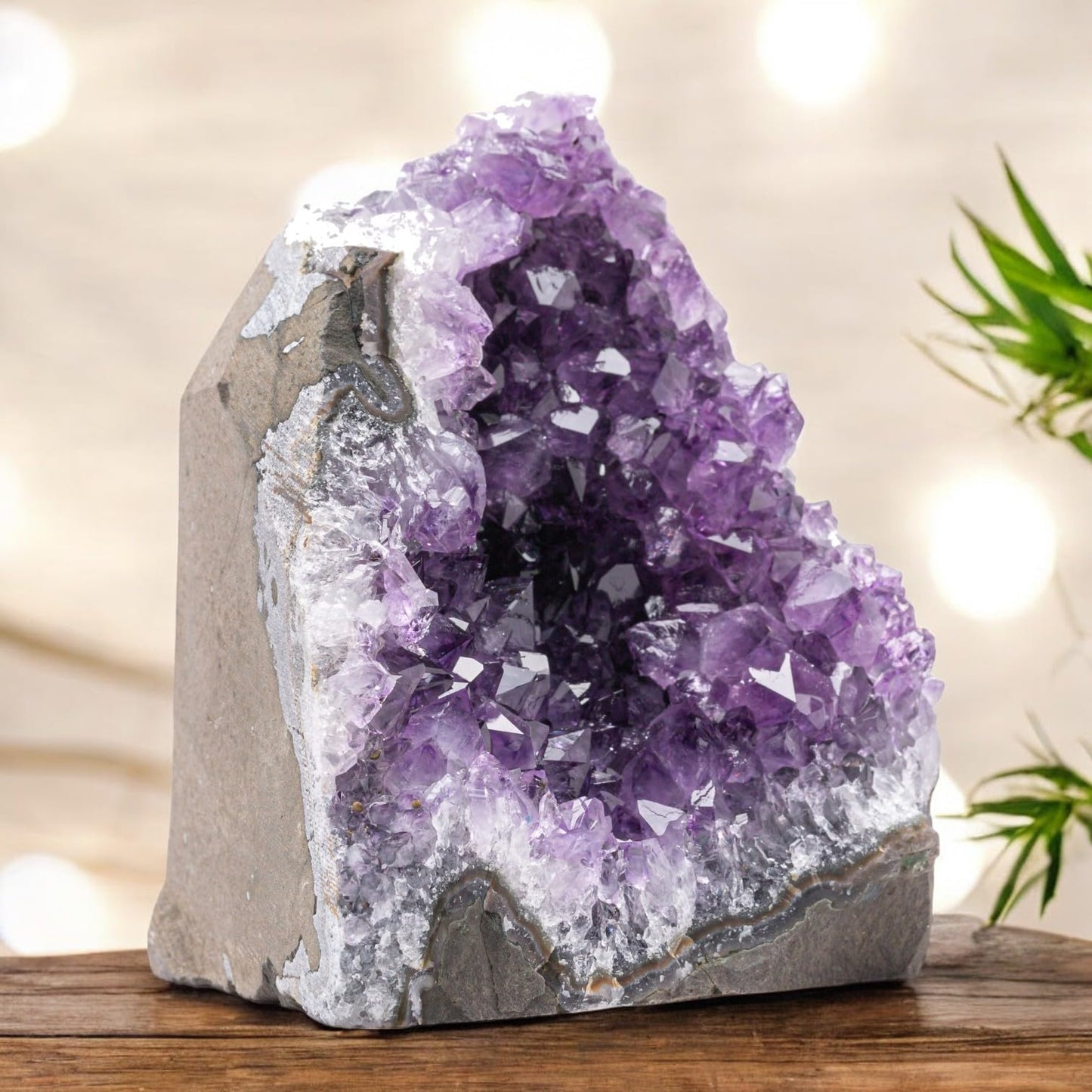 EMPORION Natural Amethyst (2 lb to 3 lb) - 4" to 7" Height - Crystal Clusters Stone from Uruguay Raw Geode Quartz - Deep Purple Color