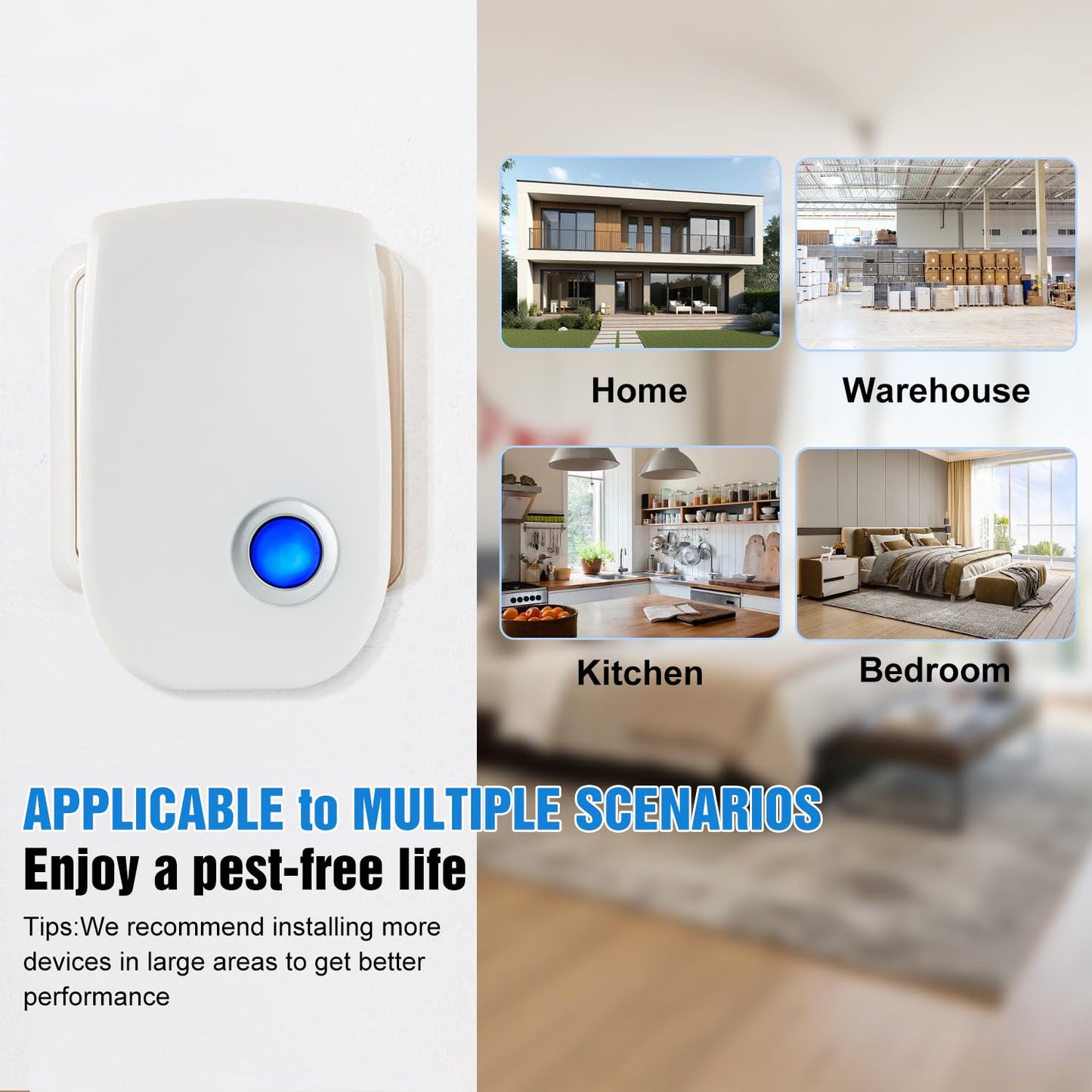 2026 Upgraded Ultrasonic Pest Control Repeller, Indoor Mouse Repellent for Rat, Mice, Rodent, Roach,Cockroach, Insect, Mosquito Electronic Plug in Pest Control 6 Packs
