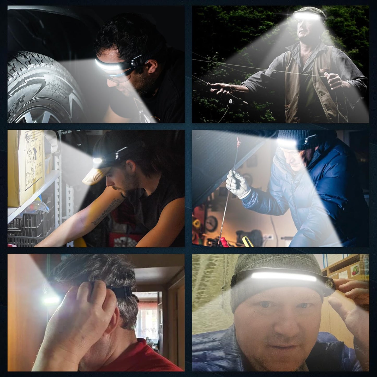 AXRUNZE Headlamp Rechargeable 8 Pack, LED Headlight Flashlight Super Bright with 230° Wide Beam, 5 Modes Waterproof Head Lamp for Outdoor Hiking Running Camping