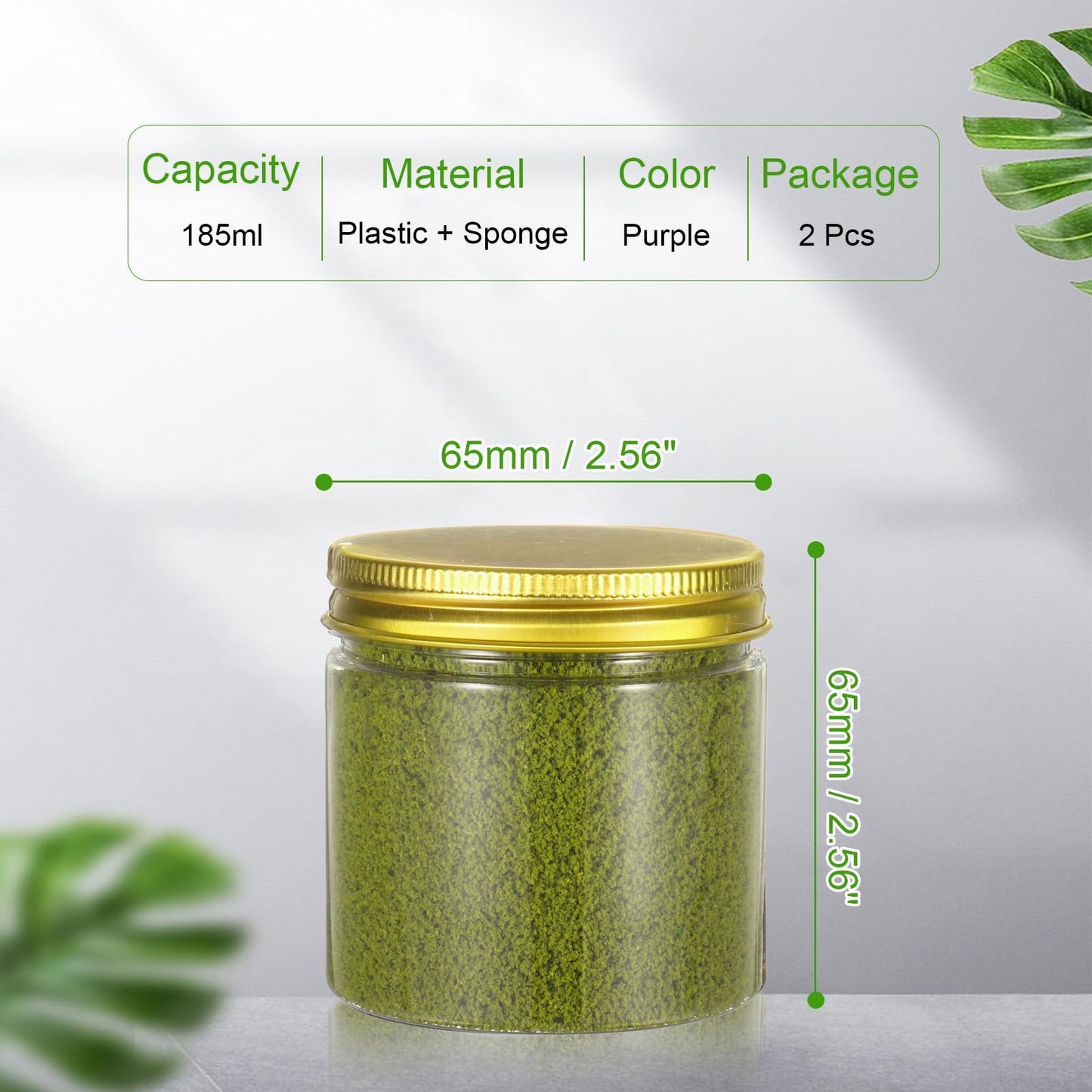 CoCud Model Grass Terrain Powder, 185ml Capacity, Fake Miniature Flower Grass Tree Sponge Green/Yellow - (Applications: DIY Dollhouse Fairy Garden Model Railway Landscape), 2-Pieces