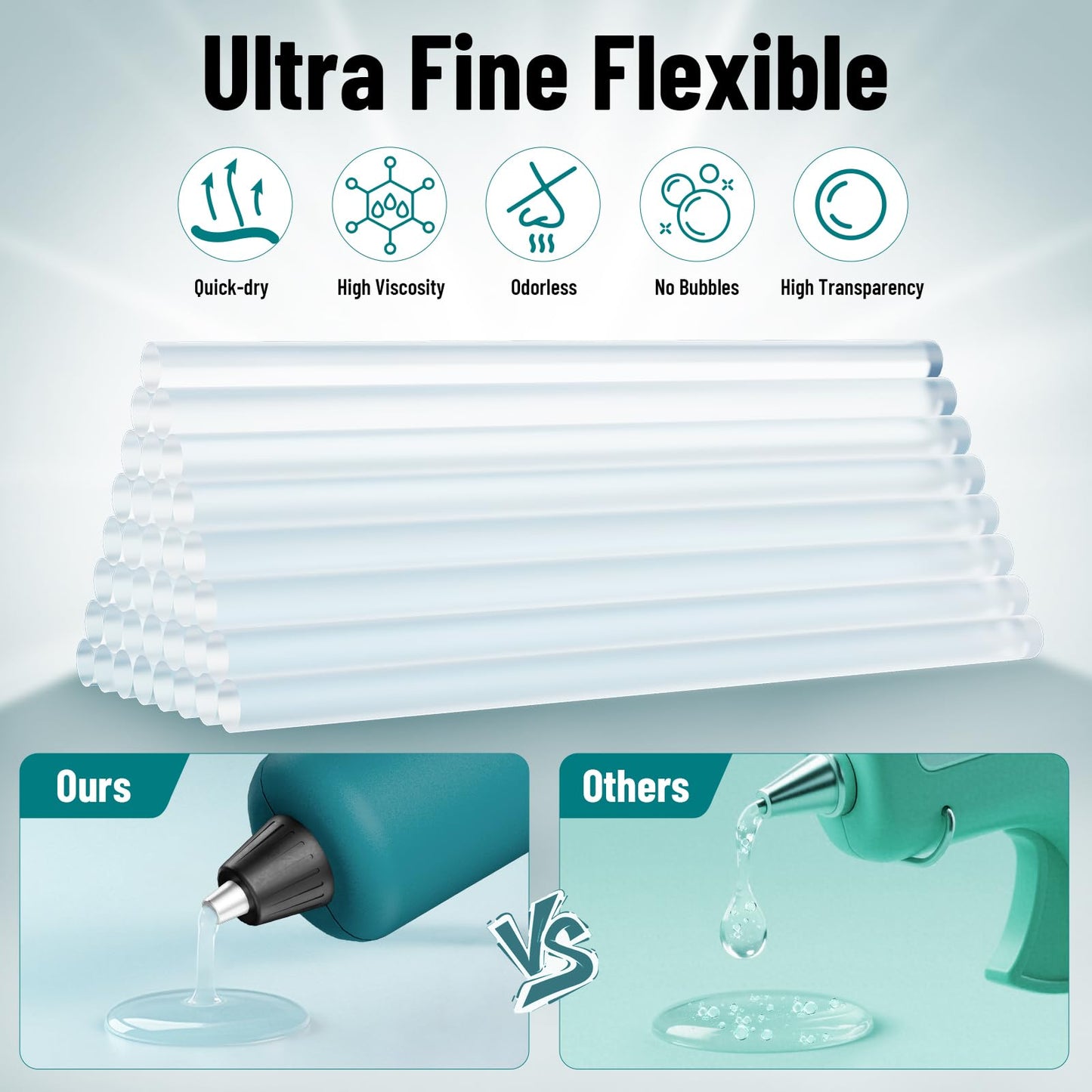 SilhouetteSlice 20W Cordless Hot Glue Gun, Fast Heating Glue Gun and 30pcs Glue Sticks Set, Stable Support Base Ideal for Crafts, DIY Arts, Home Repairs (Blue)