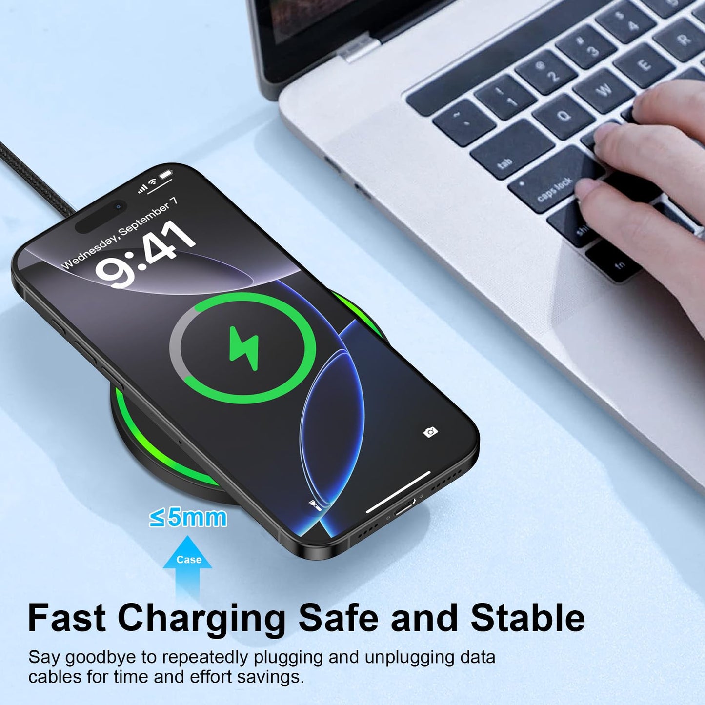 15W Wireless Charger for Motorola Fast Charging Pad for Moto G Power(2025)/Stylus(2025)/Edge+/Edge 70/Razr+/60 Ultra, 2Pack Android Wireless Charging Station for Pixel 10, Samsung S26 S25,with Adapter