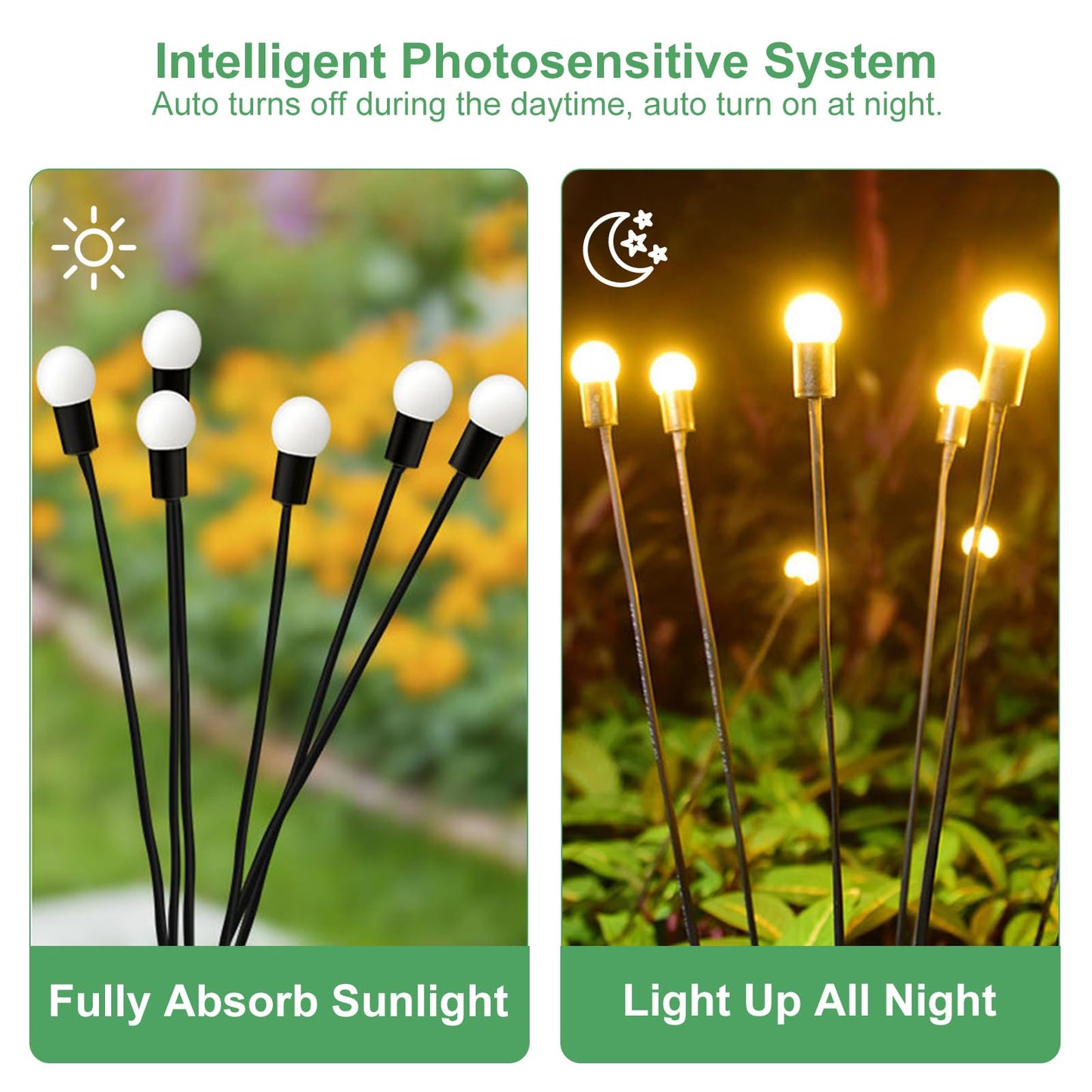 AAOVEFOX Solar Lights Outdoor, 6 Pack Solar Garden Lights, Firefly Lights, Garden Decorations for Yard Patio Pathway Lawn, Gifts for Mom Women