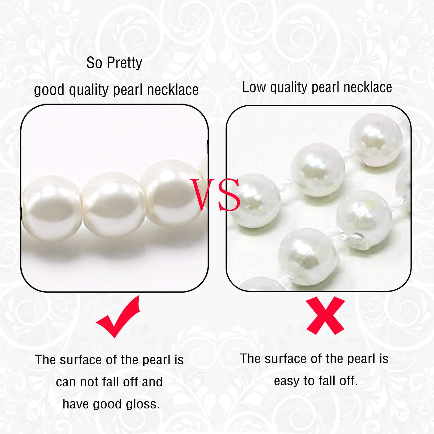 Long Pearl Necklace for Women Layered Cream White Faux Pearl Beads Strand Necklace Costume Jewelry,Diameter Pearl 8MM,69",Christmas Jewelry for Women