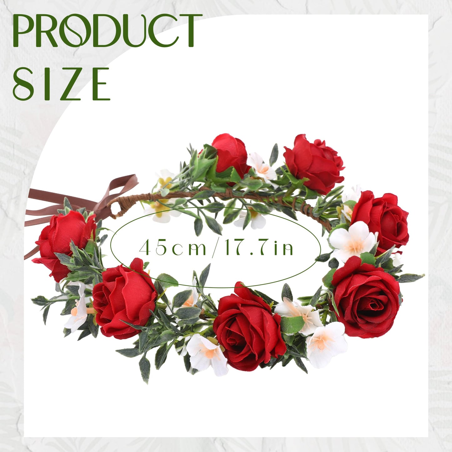 KorViSHOW Rose Hair Flower Crown - Girl Flower Crown Decoration Rose Celebration Round Floral Head Bride Wedding Renaissance Festival Party Birthday Ball Photo Accessories
