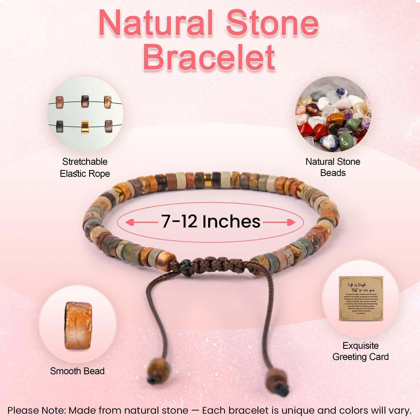 ZOKCC Graduation Bracelet Gifts for Her：Graduation Bracelets for Women Middle High School College Graduates - Healing Natural Stone Inspirational Gifts Bracelets for Women