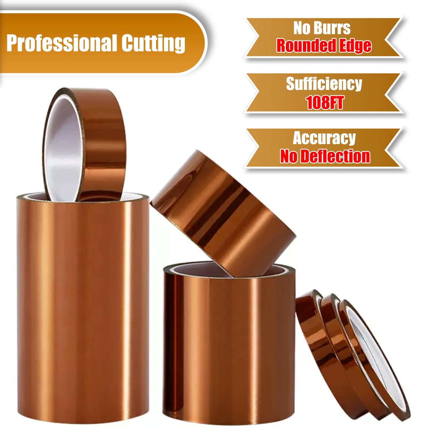 SMOTOT Heat Tape Adhesive Heat Resistant Transfer High Temperature Tape Heat Vinyl Thermal Sublimation Press Tape No Residue for Electronics Soldering Circuit Board (150mm 108ft 1Roll)