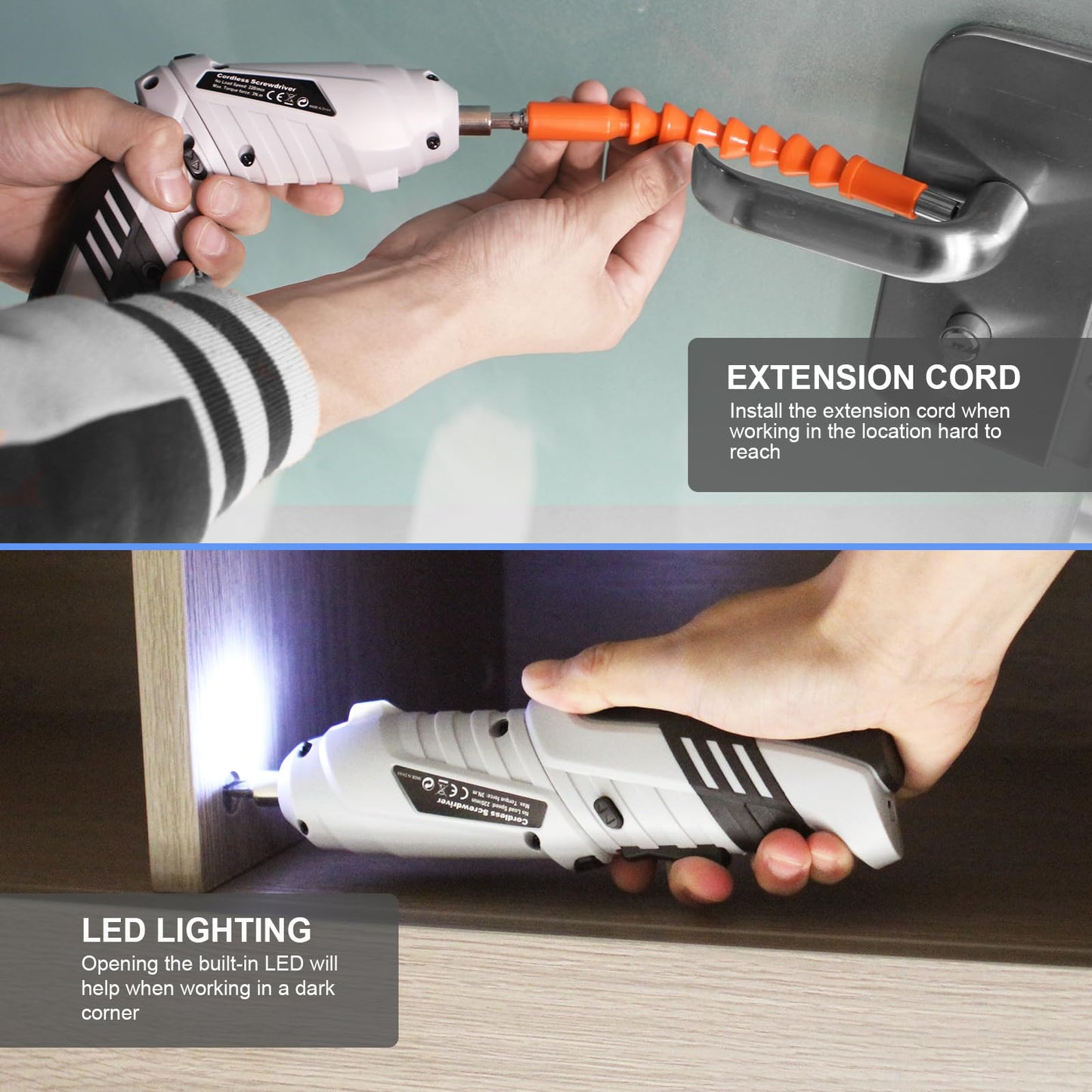 Small Electric Screwdriver, Mini Drill Set, Rechargeable 3.6V Cordless Screwdriver with 47 Driver Bits, Power Tool for Small Projects & Home Use