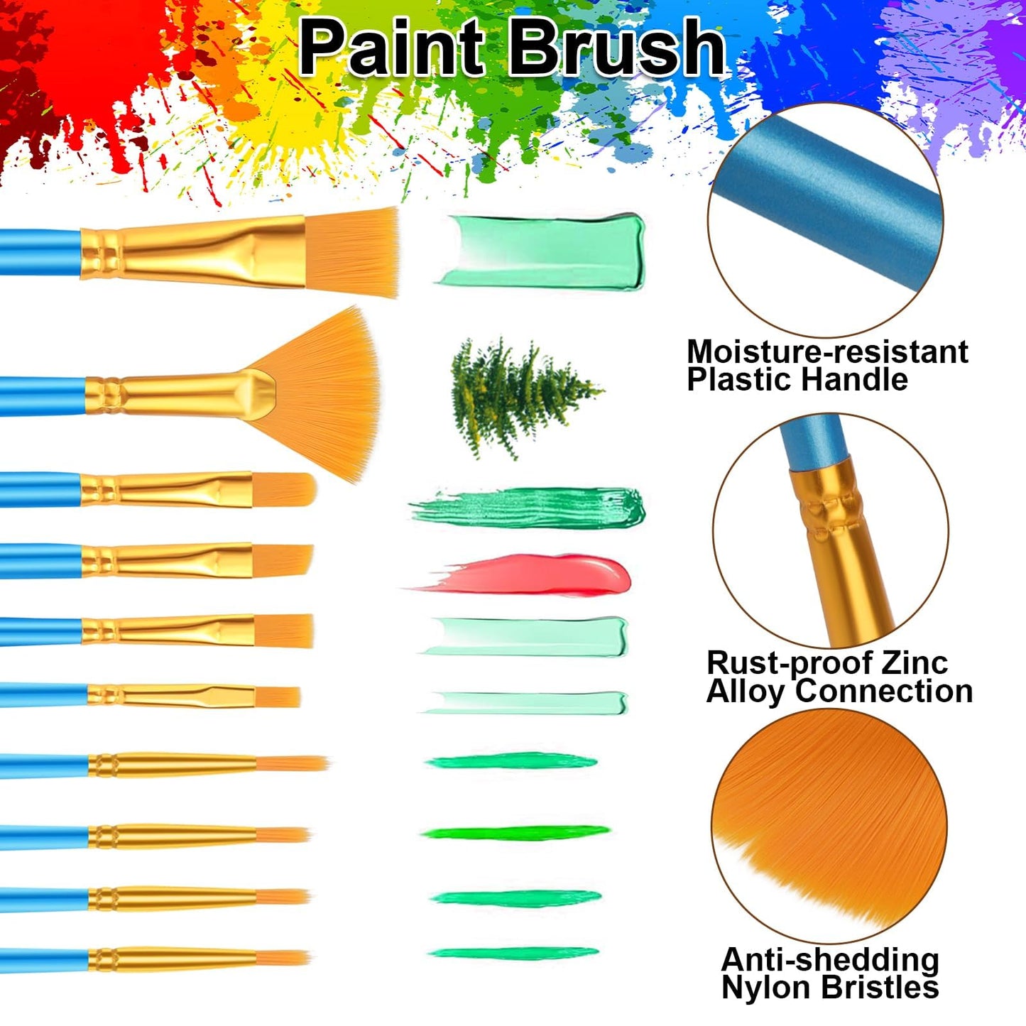 EEEKit 27 PCS Palette Knife Set, Stainless Steel Spatula Pallet Knife with Art Paint Brush, Plastic Scraper for Oil Canvas, Watercolor, Acrylic Painting