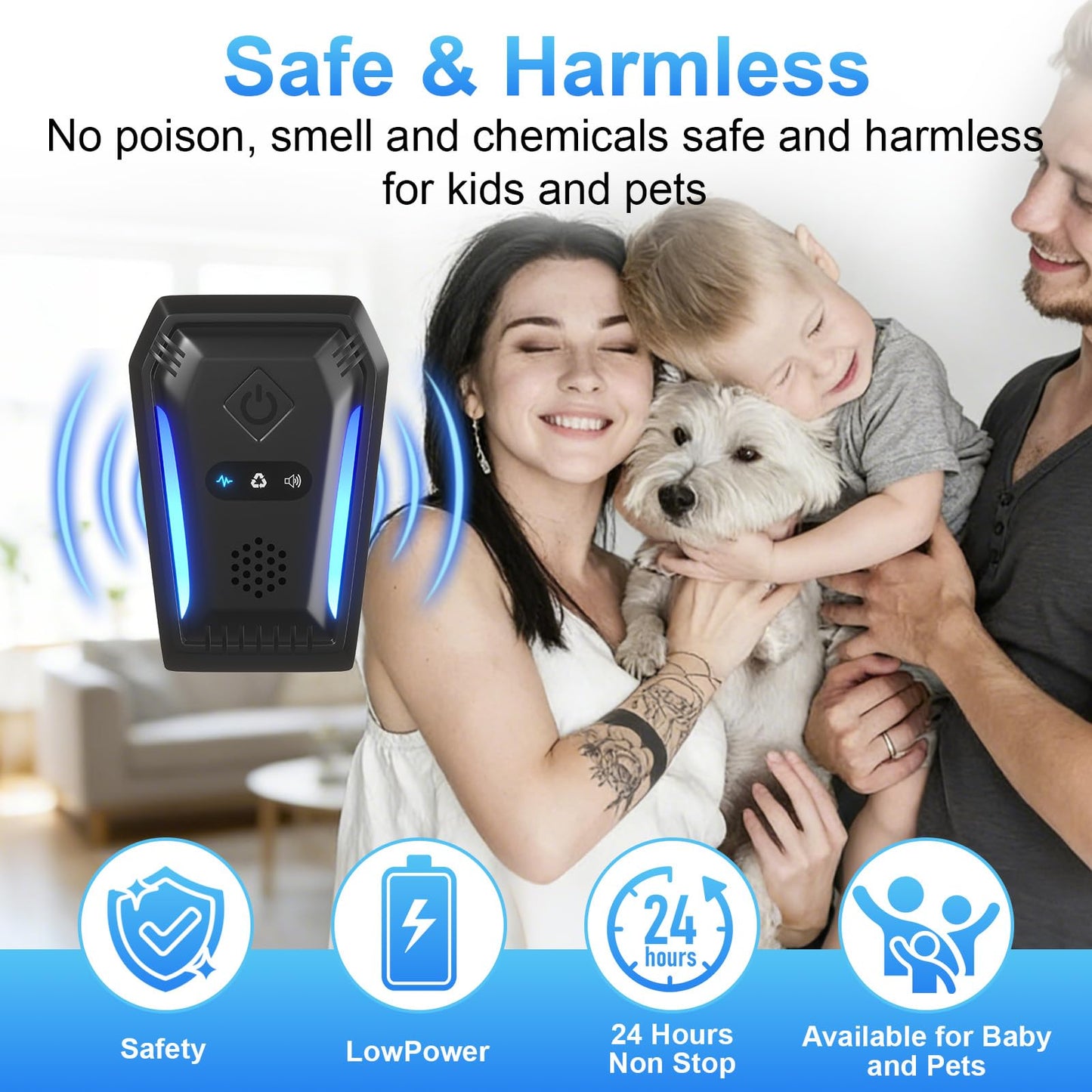 2026 Upgraded Ultrasonic Pest Repeller Indoor Plug-in, 2-Pack Electronic Rodent Deterrent with 3 Modes, Effective Mouse Deterrent that Works for Home, Mice, Rat, Spider, Roach, Stink Bug, Mosquito