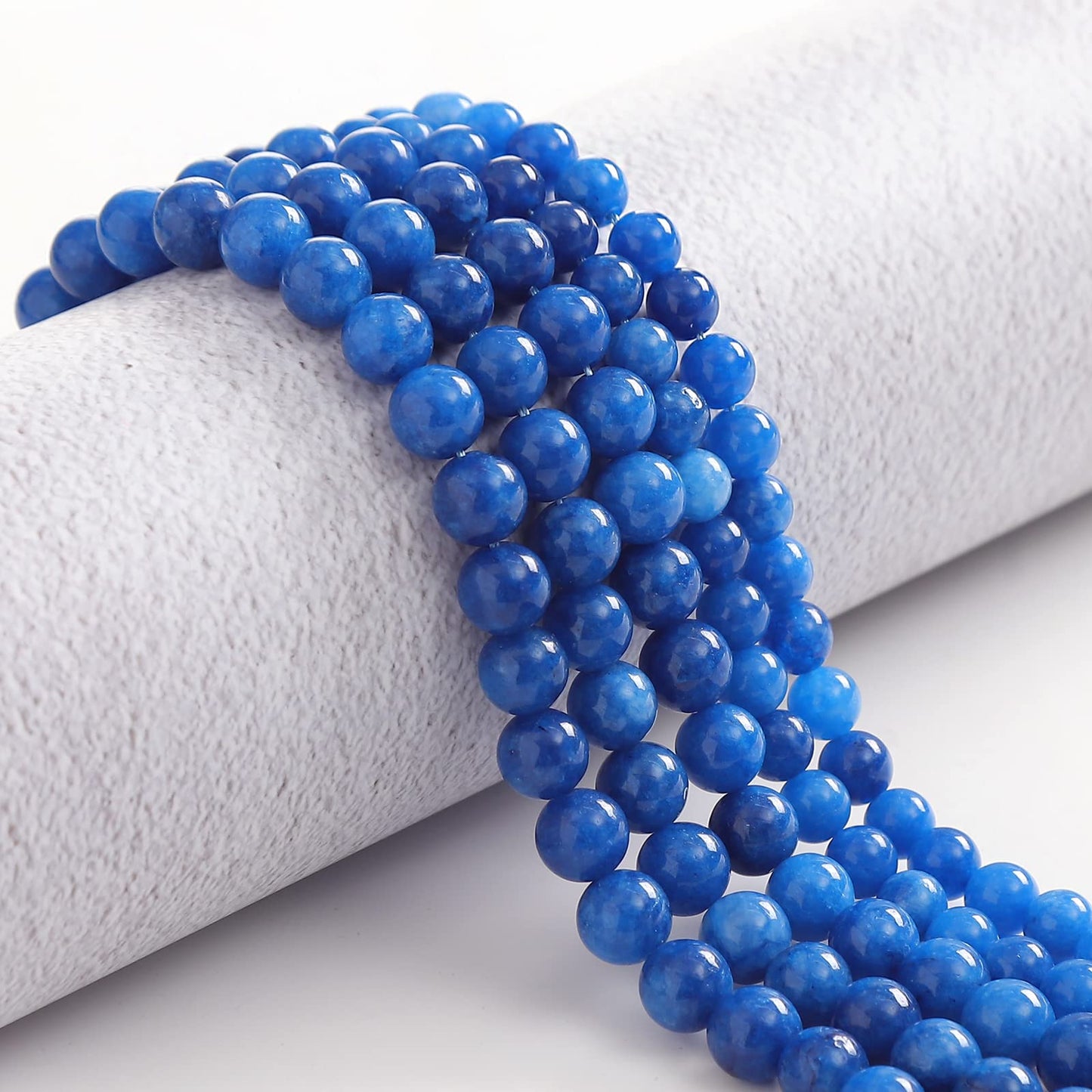 60pcs 6mm Natural Stone Beads Kyanite Beads Energy Crystal Healing Power Gemstone for Jewelry Making, DIY Bracelet Necklace