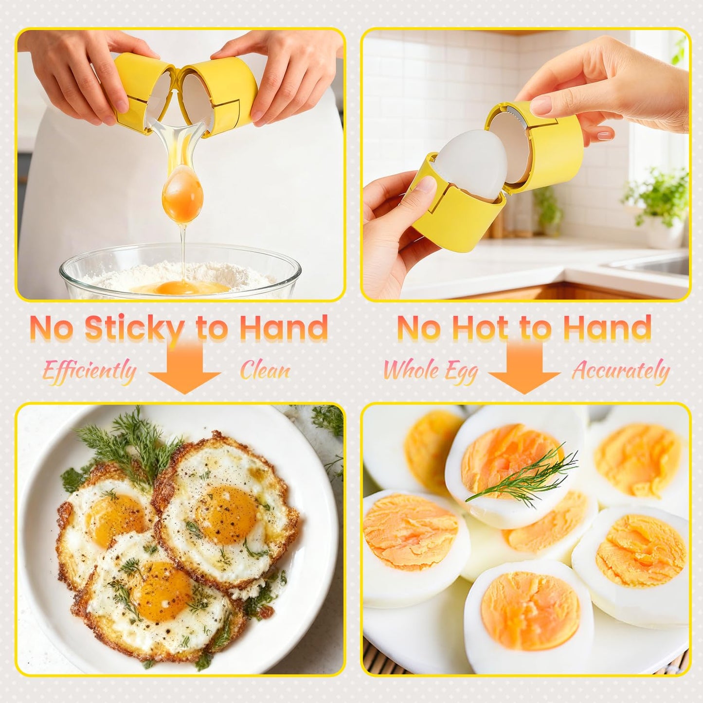 Upgraded 2 in 1 Egg Shell Opener, Hard Boiled Egg Peeler Cracker with Piercer, Cute Egg Separator for Raw Eggs, Home Kitchen Gadgets Tool, 1 Pack