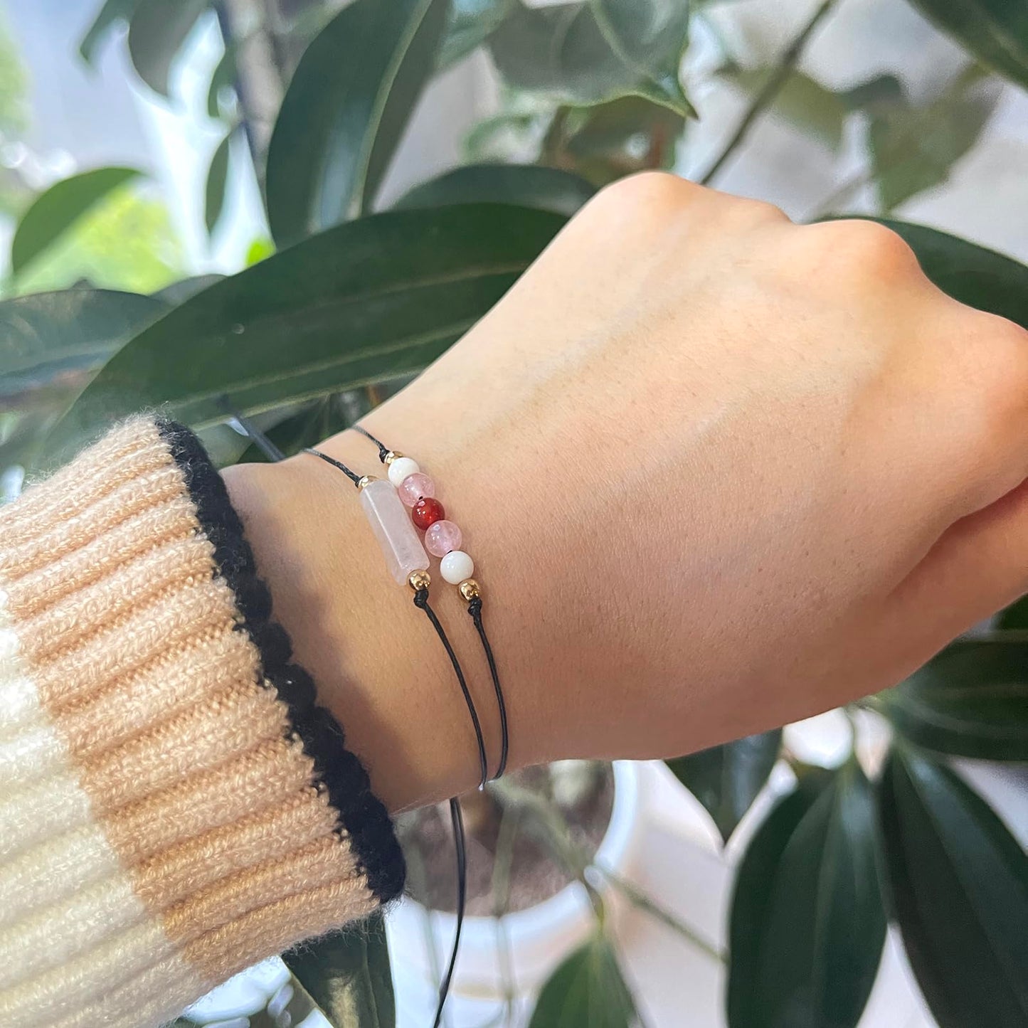 MTJAHPS Protection Bracelet, empath protection, black obsidian Crystals and Healing Stones Bracelet for Women ，Luck ，Anxiety and Stress Clam Bracelet (Fertility-1)