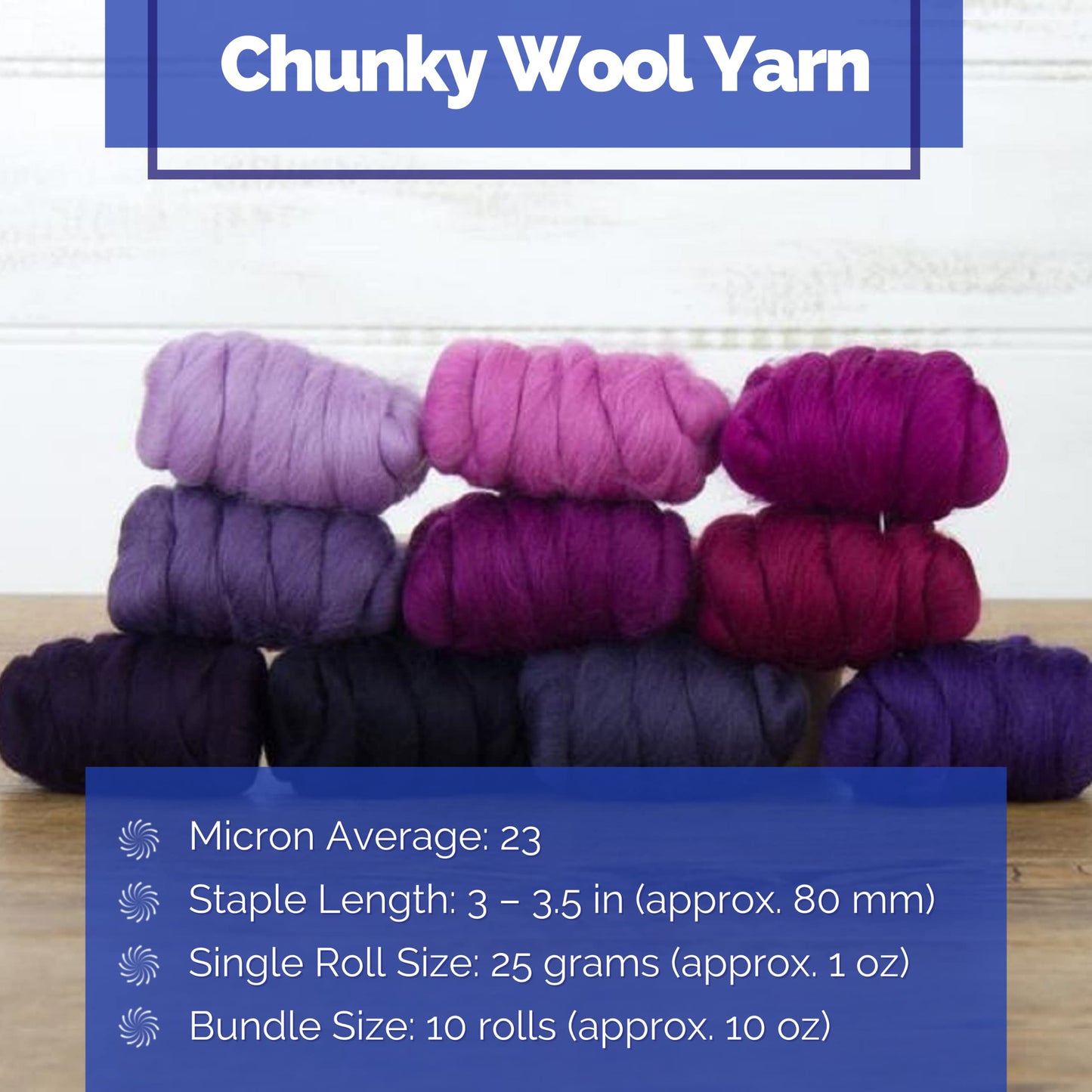 Revolution Fibers | Mixed Merino Wool Variety Pack | Perfect Wool Roving for Spinning, Needle Felting, Wet Felting, Weaving and Crafting (Very Berry (Purples), 250 Grams)