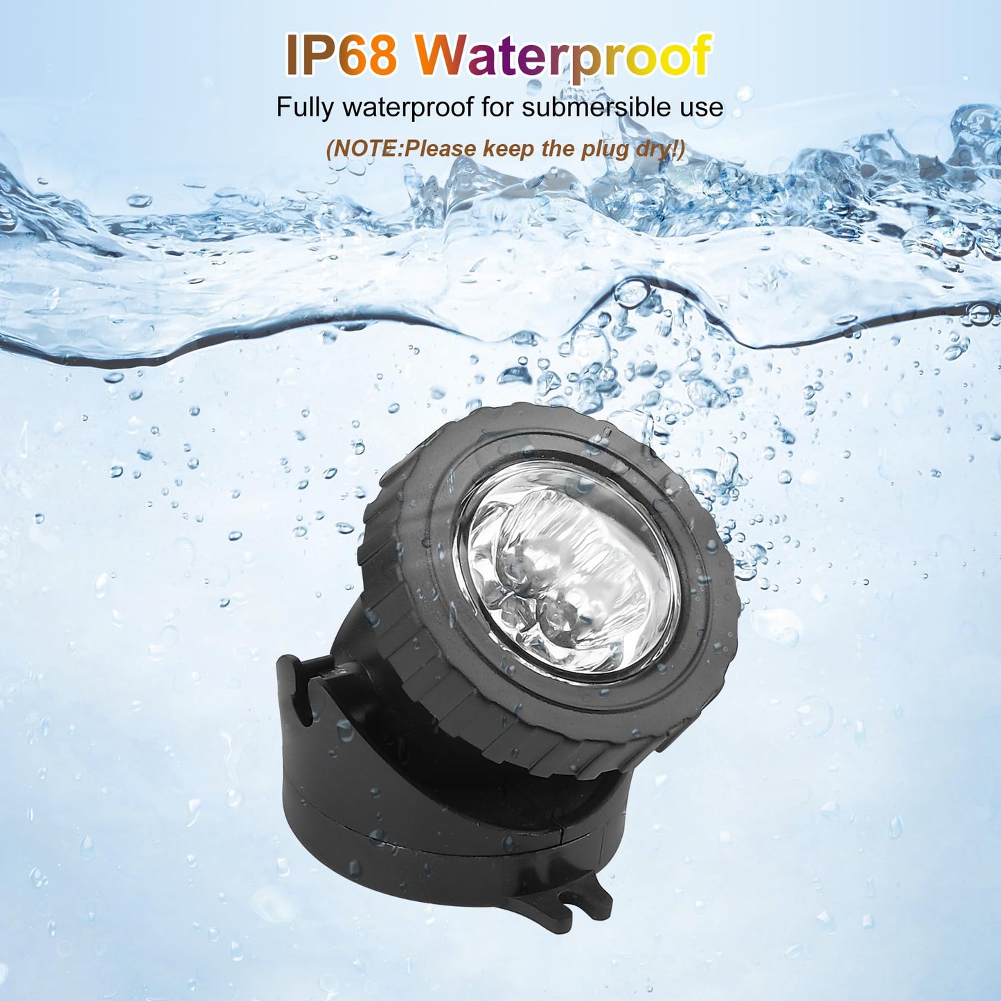 CREPOW RGB Pond Lights with Timer, Super Bright LED Underwater Submersible Colorful Landscape Spotlights, Remote Control IP68 Waterproof Fountain Light for Fish Aquarium Tank Garden Yard (Set of 5)