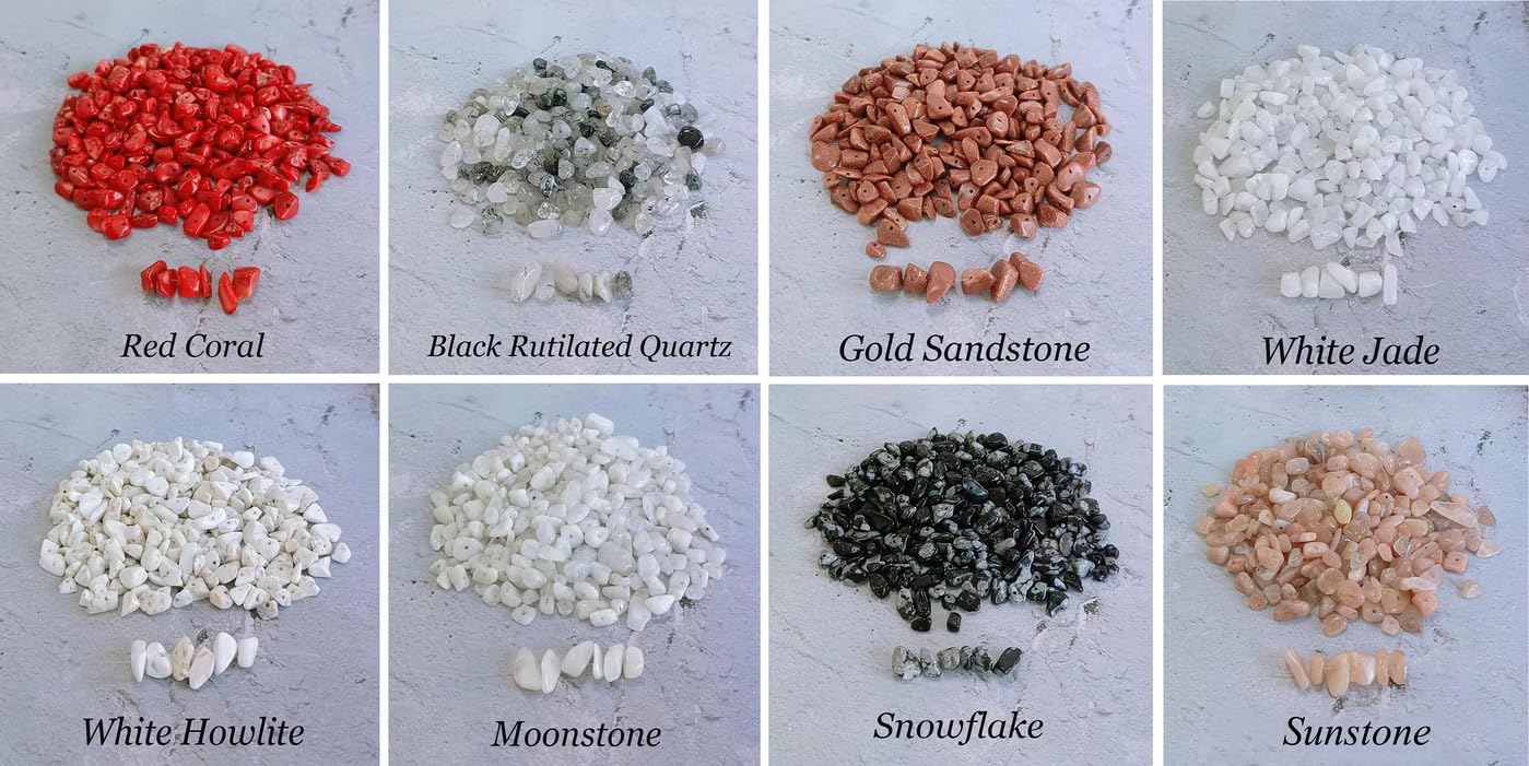 LAIDANLA White Howlite 400pcs Natural Chip Stone Beads 5-8mm Healing Crystal Irregular Gemstones Drilled DIY Loose Rocks Bead Crystal for Bracelet Earrings Necklace Jewelry Making Crafting
