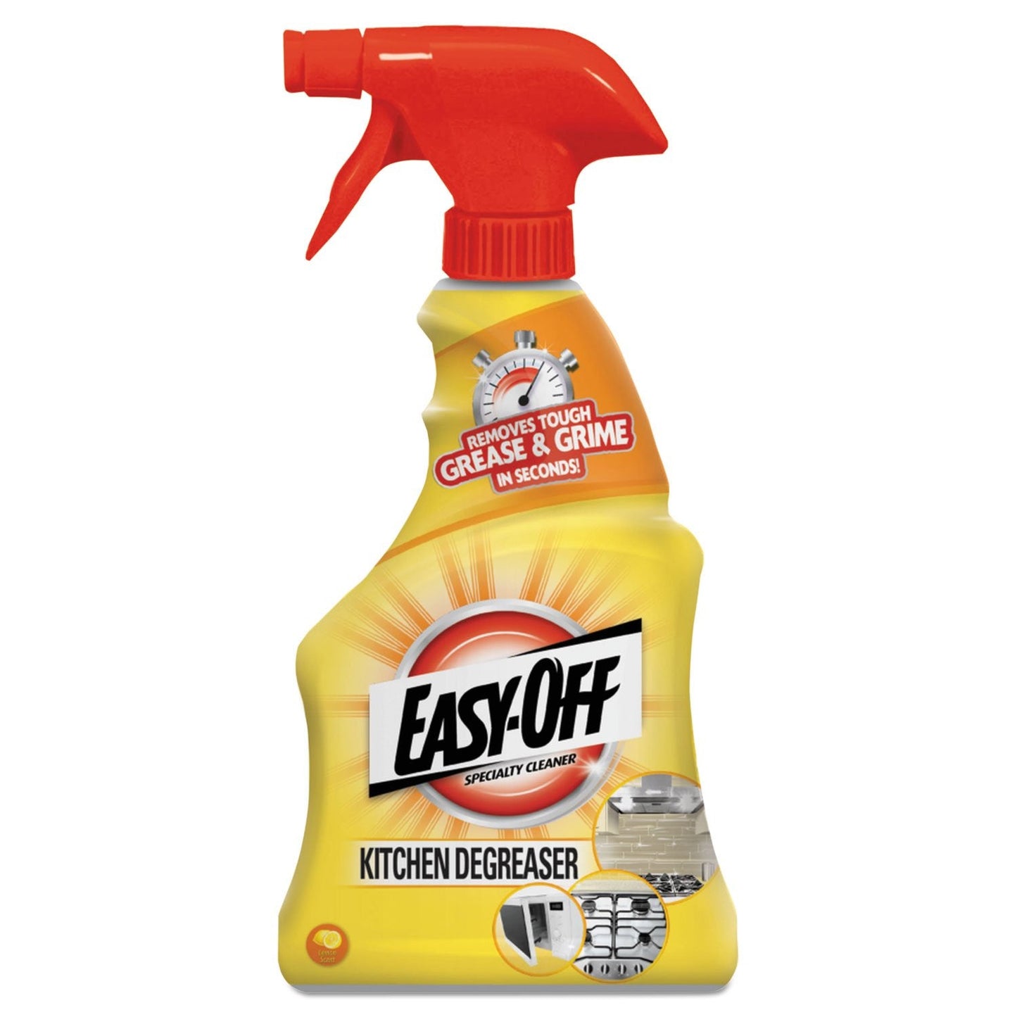 Easy Off Specialty Kitchen Degreaser Cleaner, Clear, Lemon, 16 Fl Oz