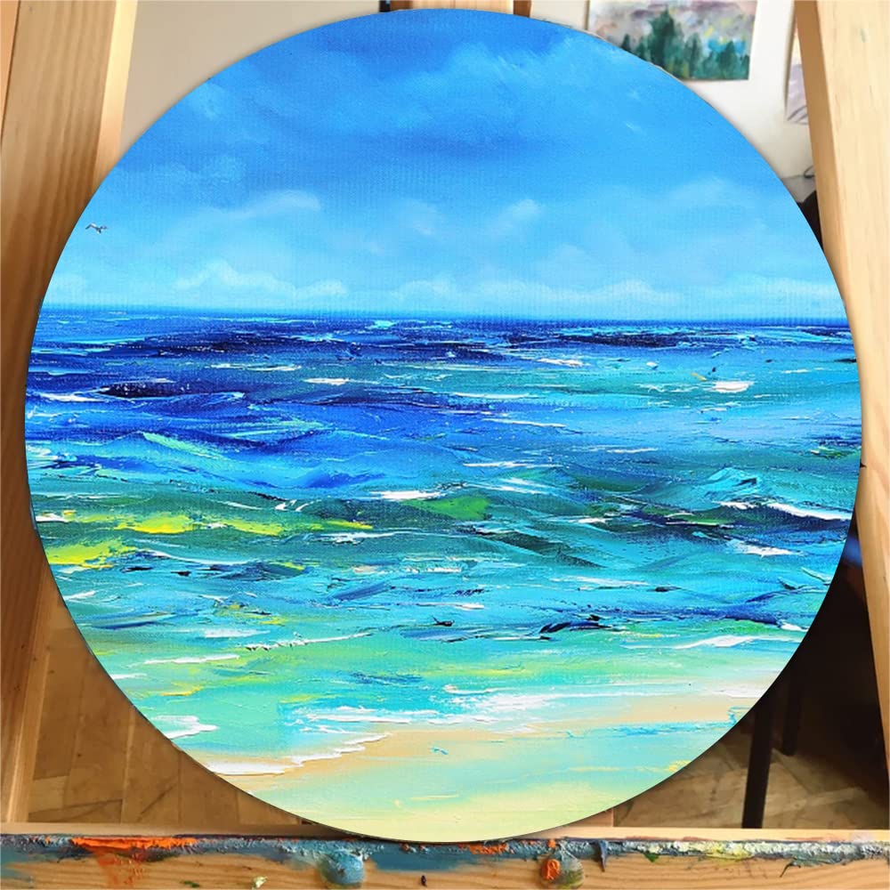 8 Pack Round Painting Canvas Panels, 8in Oil Painting Canvas Multipack for Acrylic, Oil, Gouache, Tempera Paints & Wet Art Media