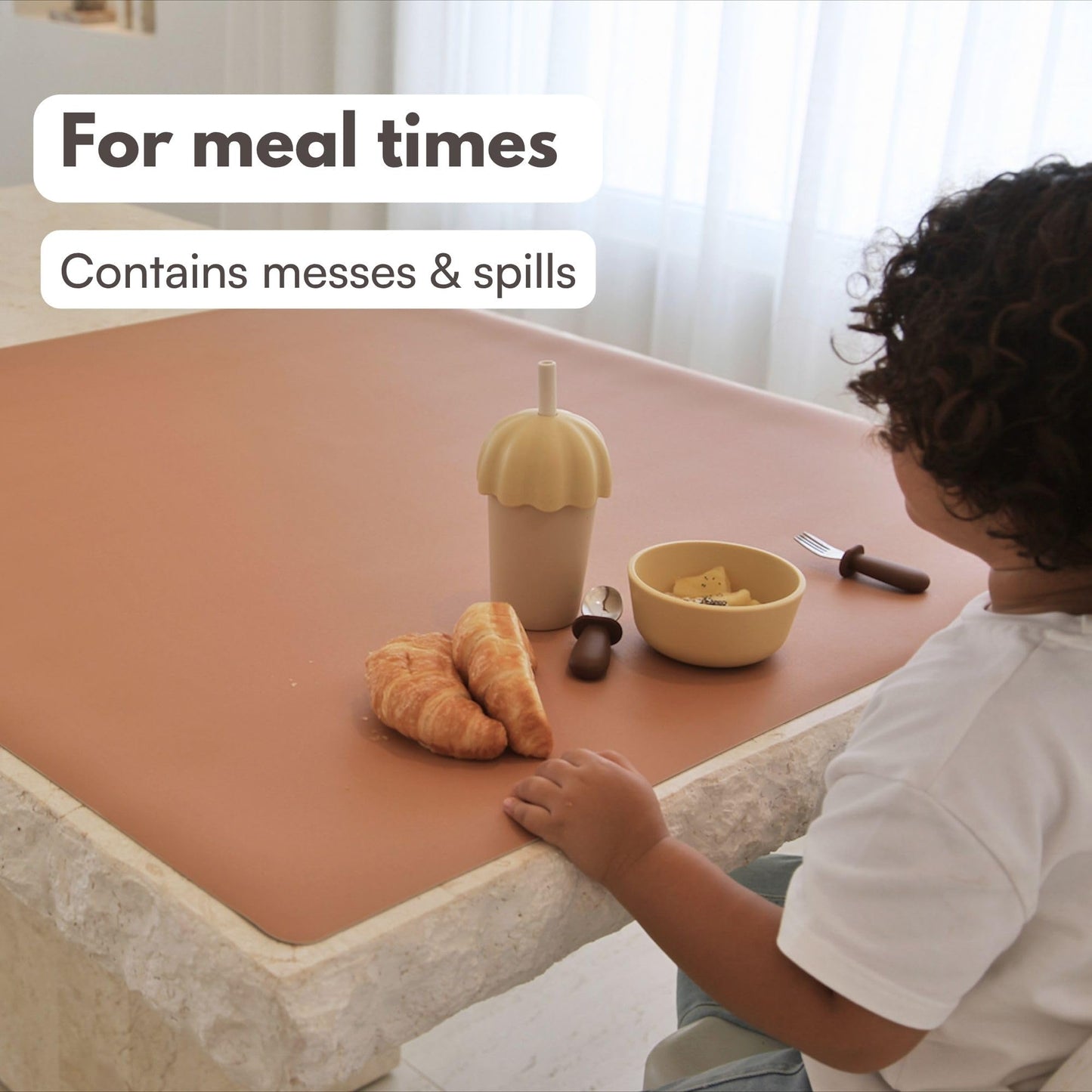 Table Craft Mat to Protect Dining Table, 38"x39.4" Craft Mess mat Great for Childrens Crafts and Play Protect Your Furniture from Spills and Mess Easy to Clean, Heat Resistant (Terracotta, 38" 39.4")