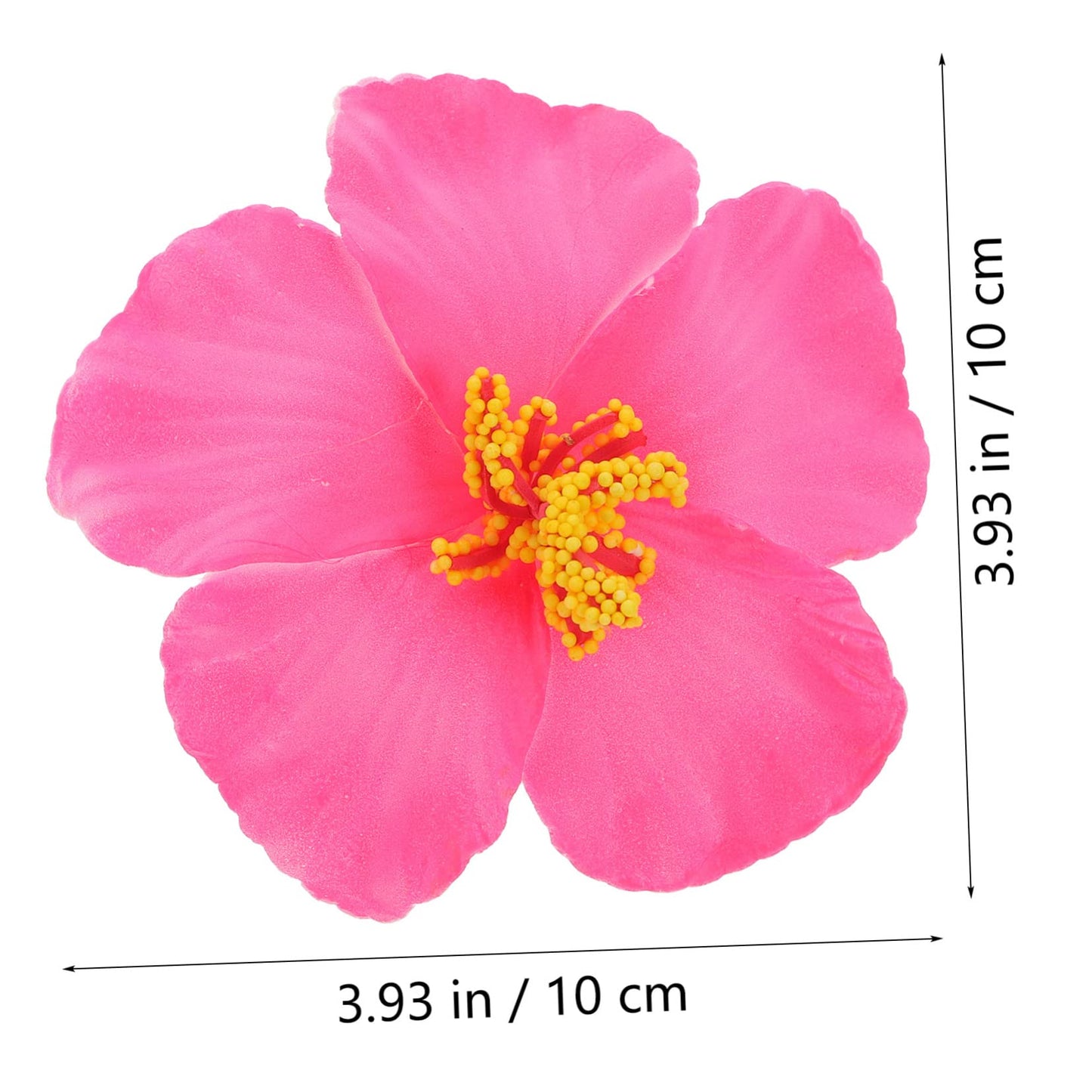 Garneck 10 Pieces Artificial Hibiscus Flower Faux Tropical Flowers Pink Fake Hibiscus Flowers Vivid Plumeria for Hawaii Luau Summer Tableto Party Supplies Diy Decoration