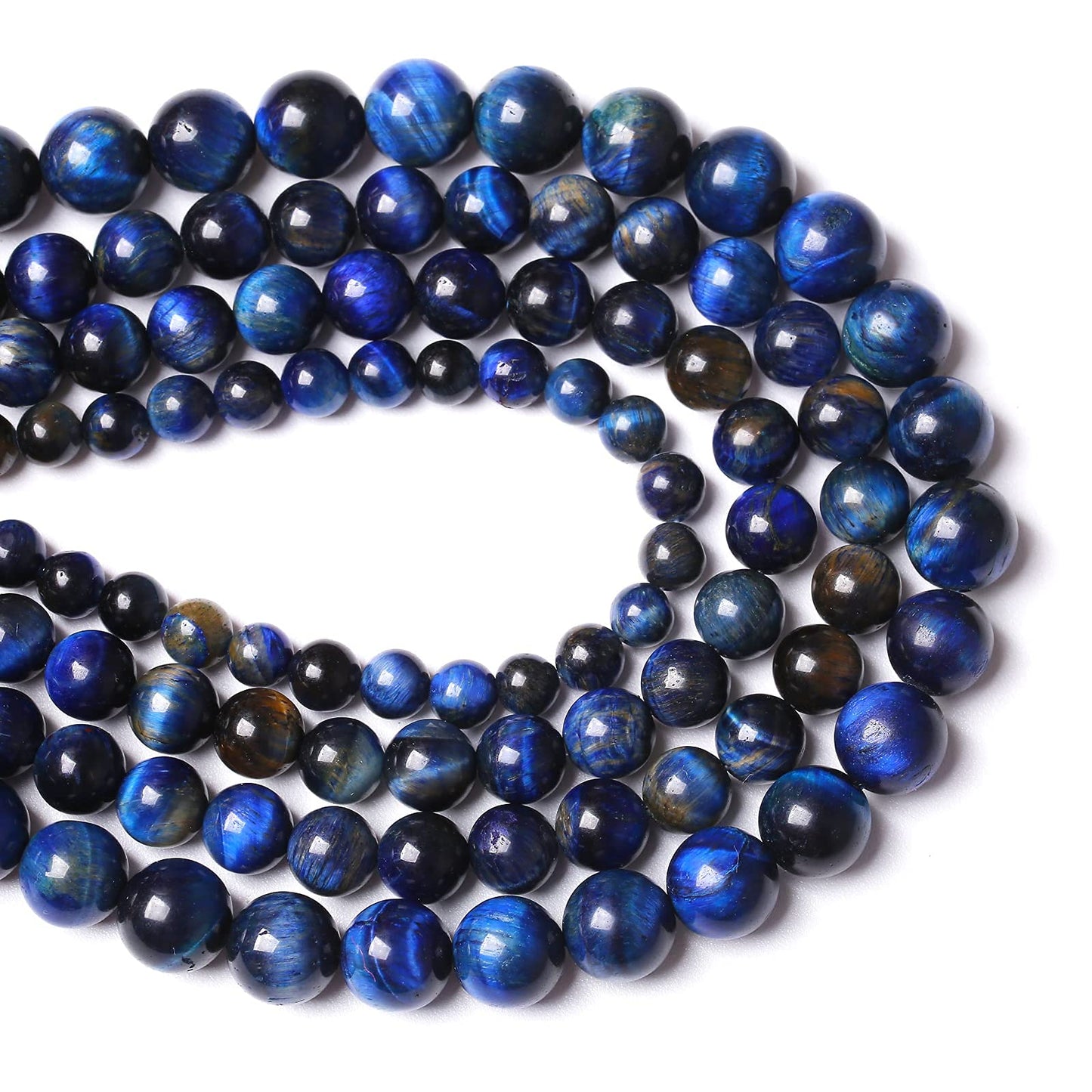 Lapis Lazuli Blue Tiger Eye Beads Natural Stone Round Loose Beads Energy Gemstone Healing Power for Jewelry Making 1 Strand 6mm 60pcs 15"