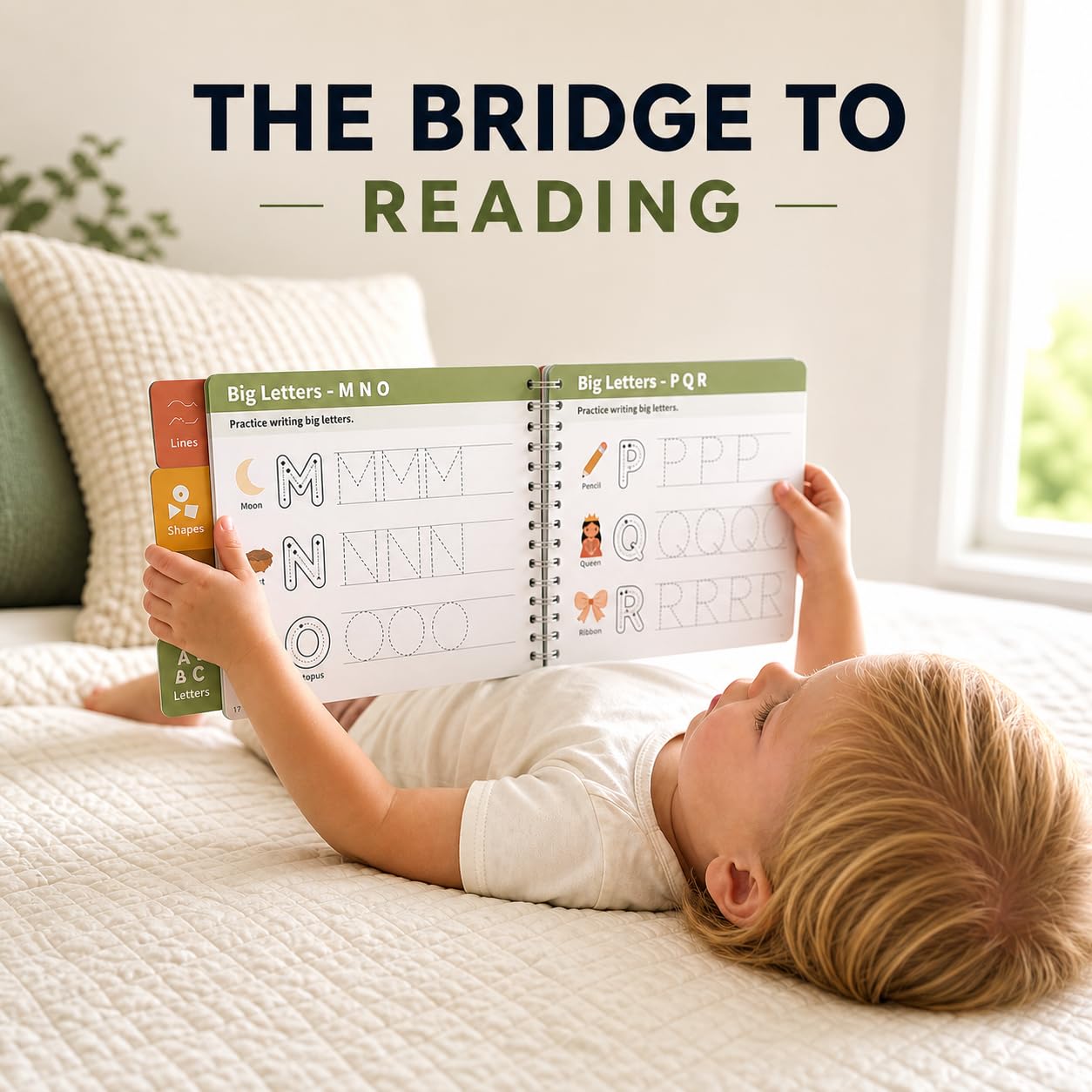 inamio Tracing Book for Kids Ages 3-5 - ABC Preschool Learning Activities, Reusable Handwriting Workbook, Childrens Busy Books for Pen Control - Alphabet & Letter Handwriting Practice for Kids