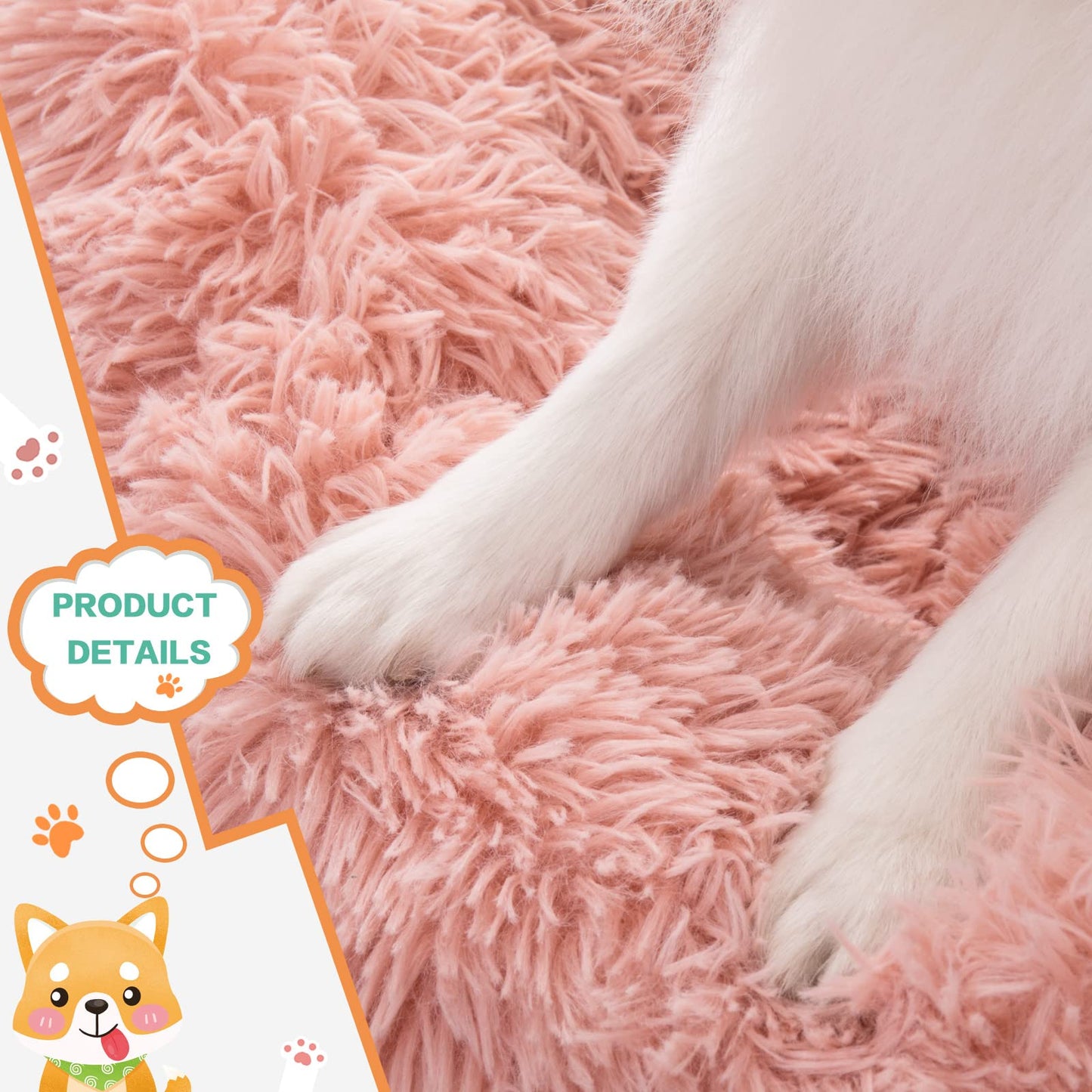 NOYAL Calming Donut Dog Bed for Small to Medium Dogs & Cats - Plush Faux Fur Anti-Anxiety Pet Bed with Machine Washable Cover & Non-Slip Base