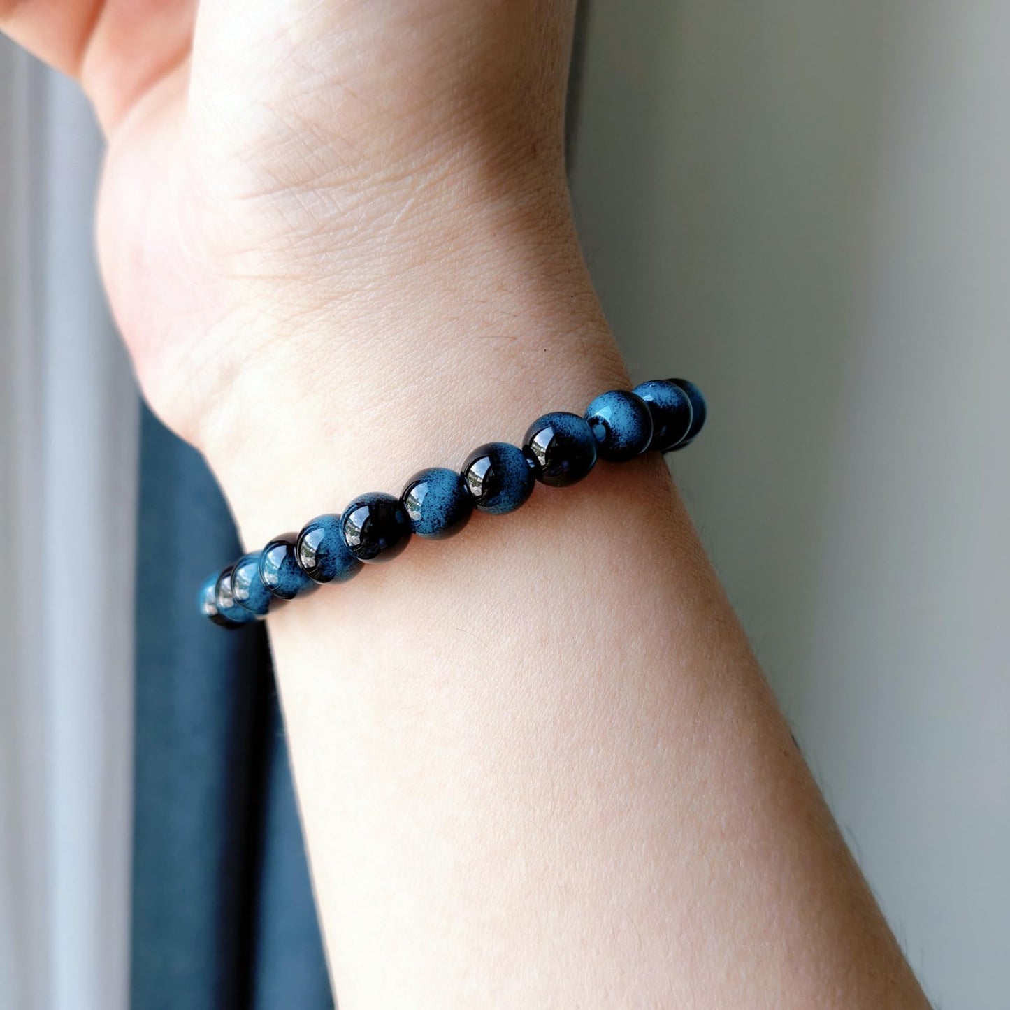 WEFRIN Evil Eye with Hematite Black Obsidian Tiger Eye Stone Triple Protection Bracelets for Men Women, Crystal Healing Stone Bracelet Bring Luck Prosperity and Happiness Jewelry (I-8mm(i))