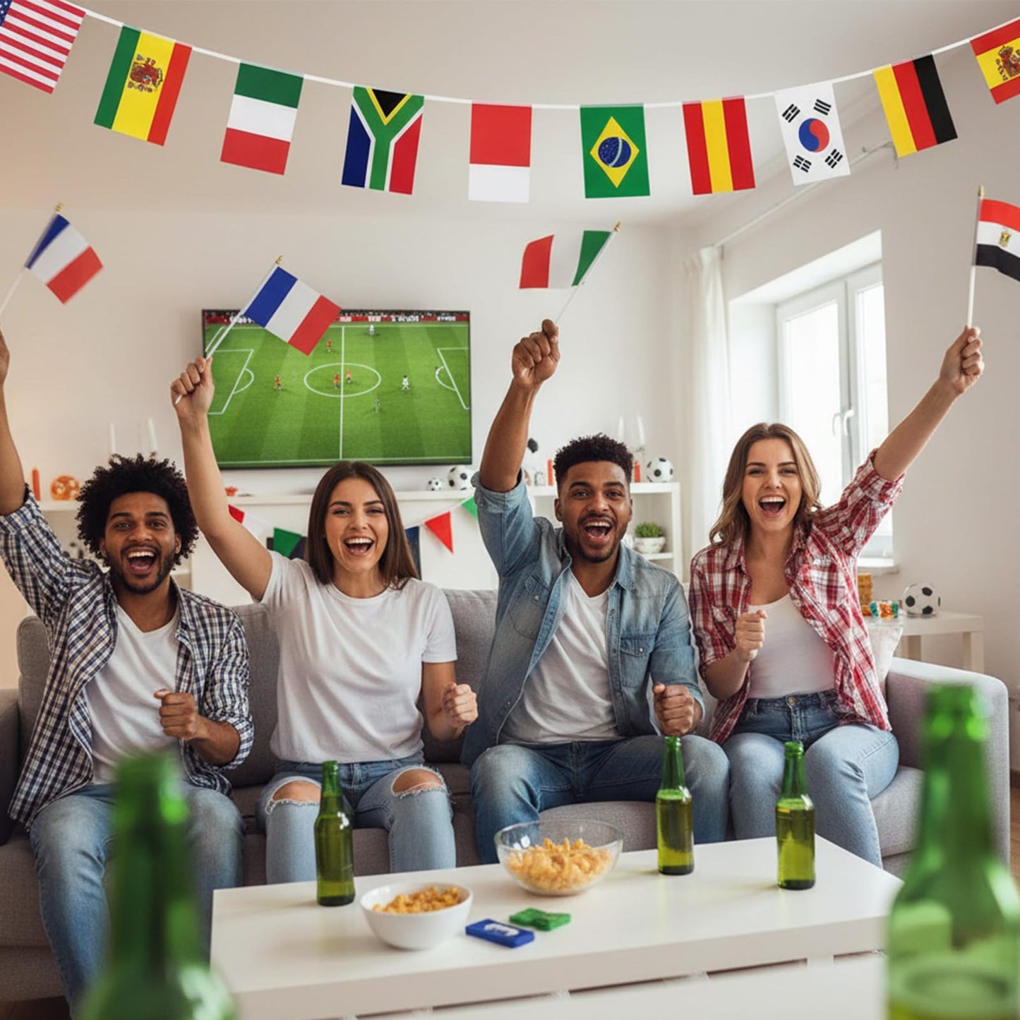 100 Countries International Flags of the World Mini Hand Held Flags Stick National Small Banner on Stick Party Decorations for Sports Events,World Cup,Olympic Festivals Celebration 2026 5x8 Inch