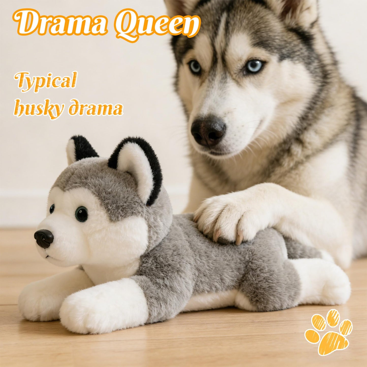 JUSTQUNSEEN Stuffed Animal Siberian Husky 12″ Plush Toy Super Soft Plush Puppy Dog Stuffed Comfort Plush for Kids Toddlers Preschool Boys Girls Birthday Gift Holiday Present Plushie