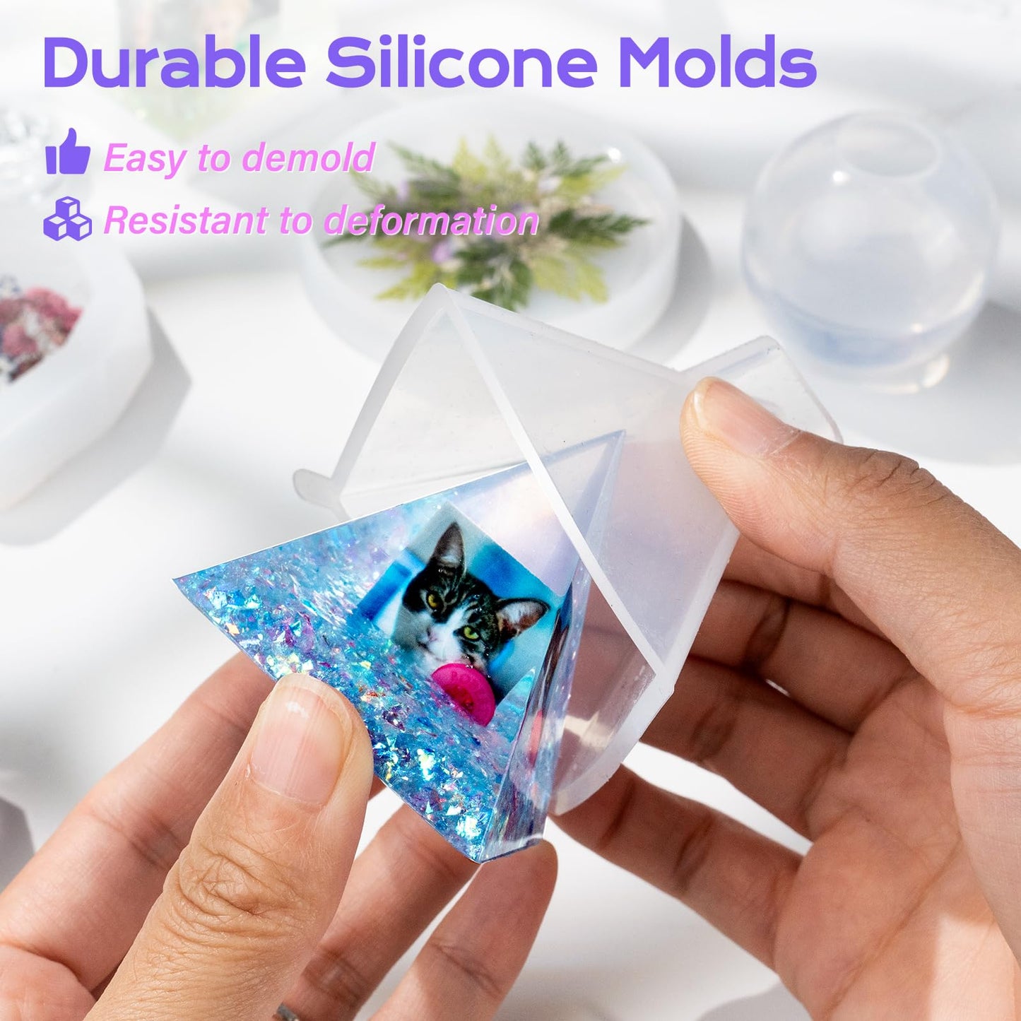 HeyClear 16 oz Epoxy Resin Kit with Molds for Beginners, Super Clear and Hard Resina Complete Craft Supplies Set for Starters Casting Arts Crafts for Adults, Jewelry Making, DIY Creation Gifts