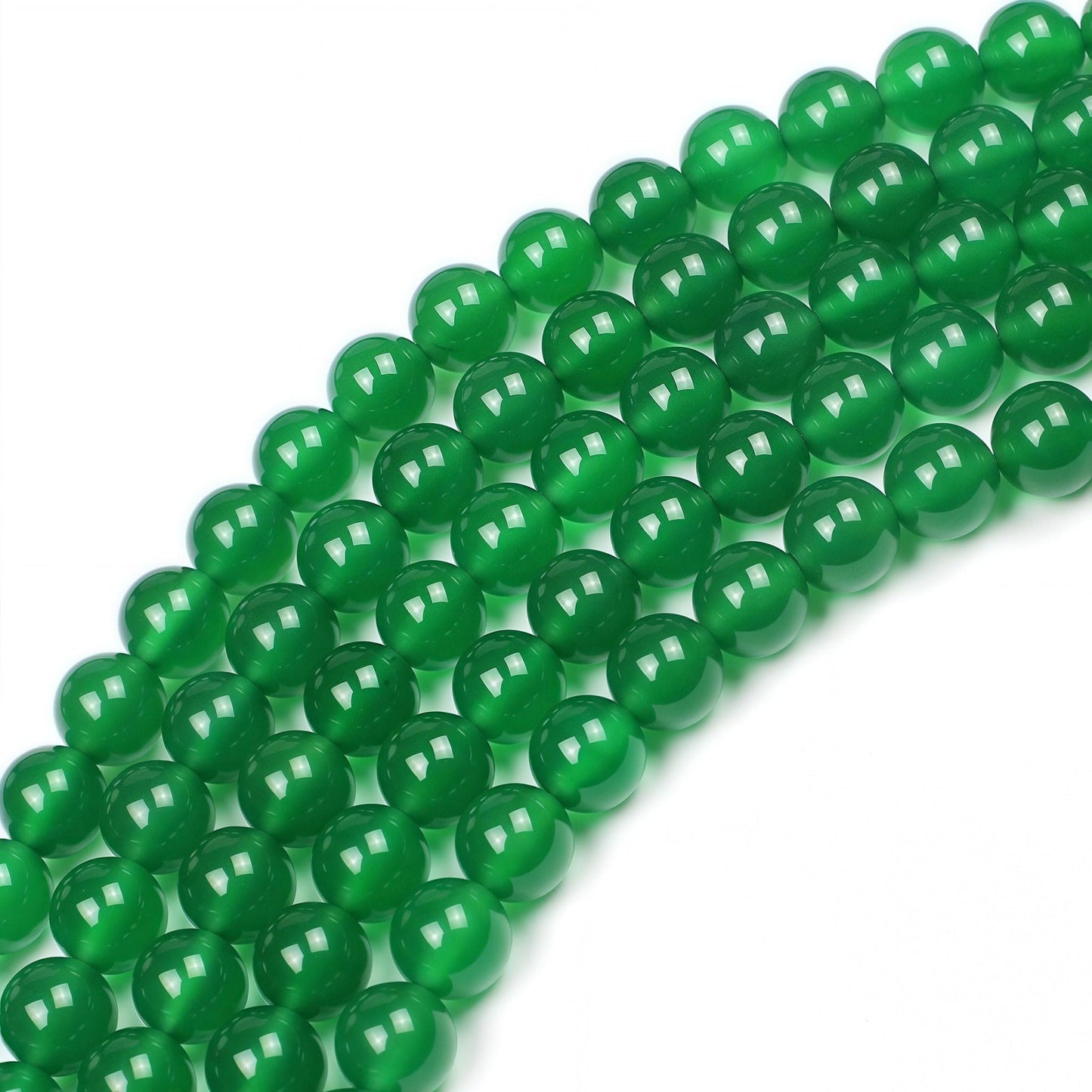 MJDCB 7A Natural Green Agate Beads Round Stone Loose Beads for Necklace Bracelet Charms Jewelry Making 15"(8mm)